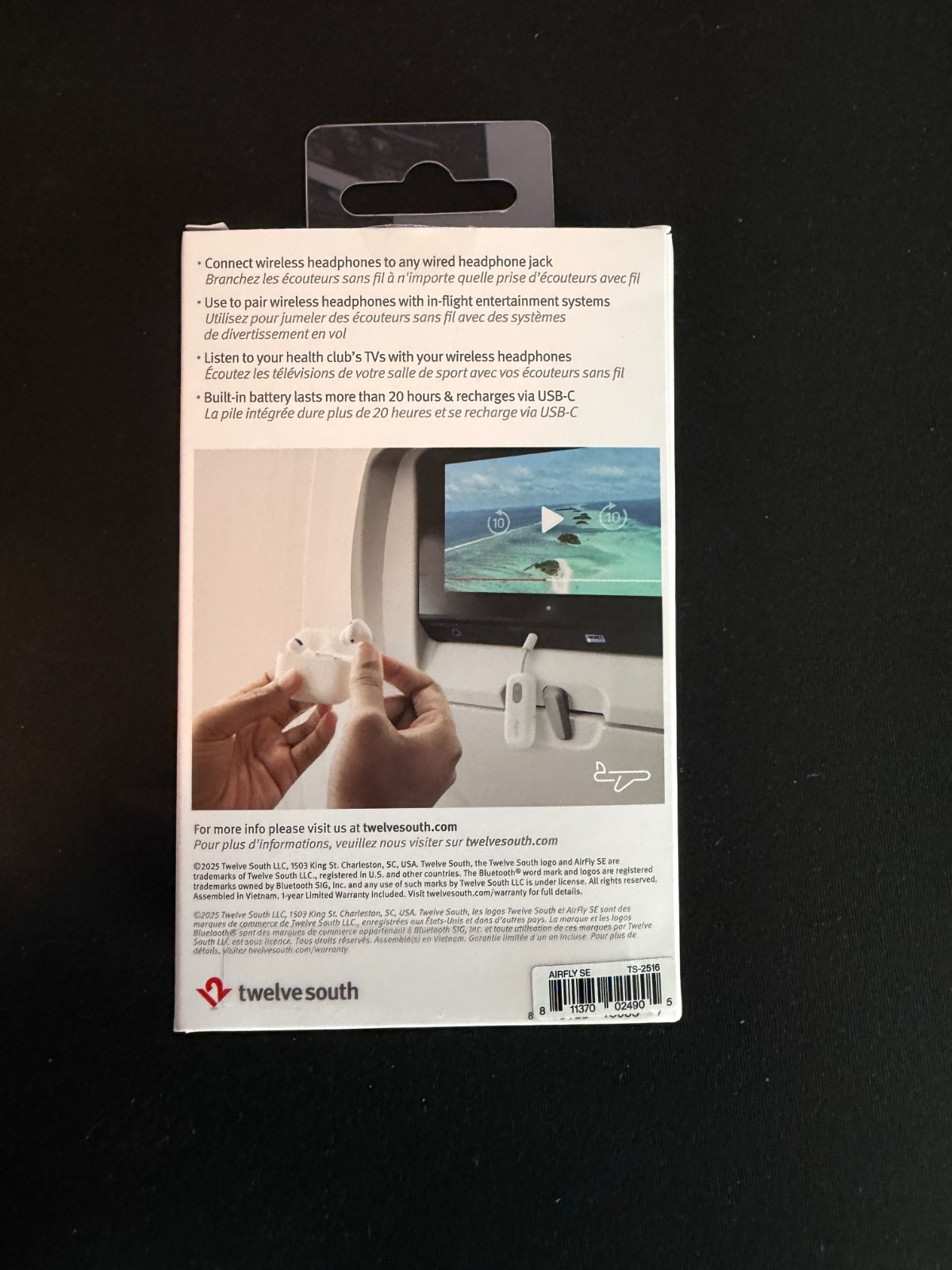Twelve South AirFly SE Bluetooth Wireless Audio Transmitter Adapter – Open Box