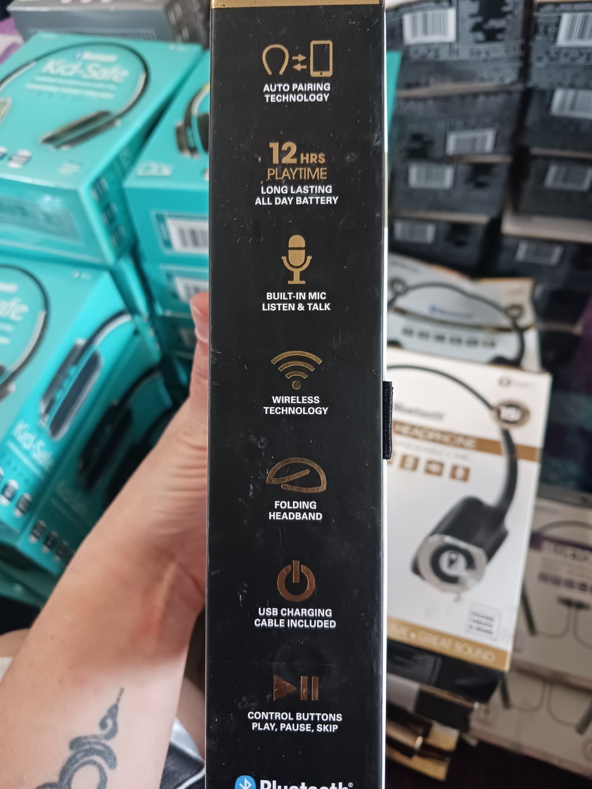 Sentry Pro Series Premium On The Neck Headphones Wireless, Rechargeable, New