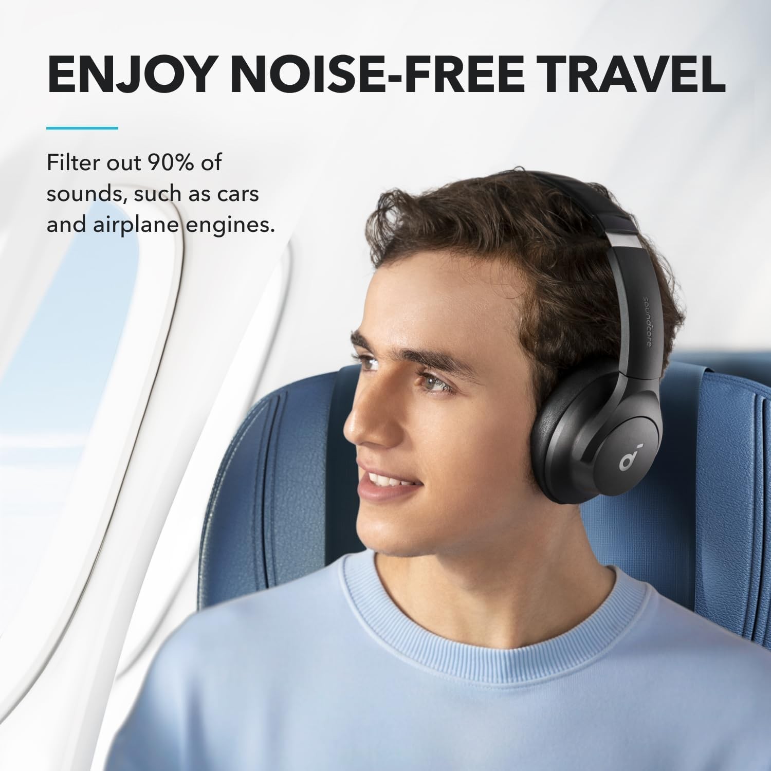 Soundcore by Anker Q20i Hybrid Active Noise Cancelling Headphones, Wireless Over