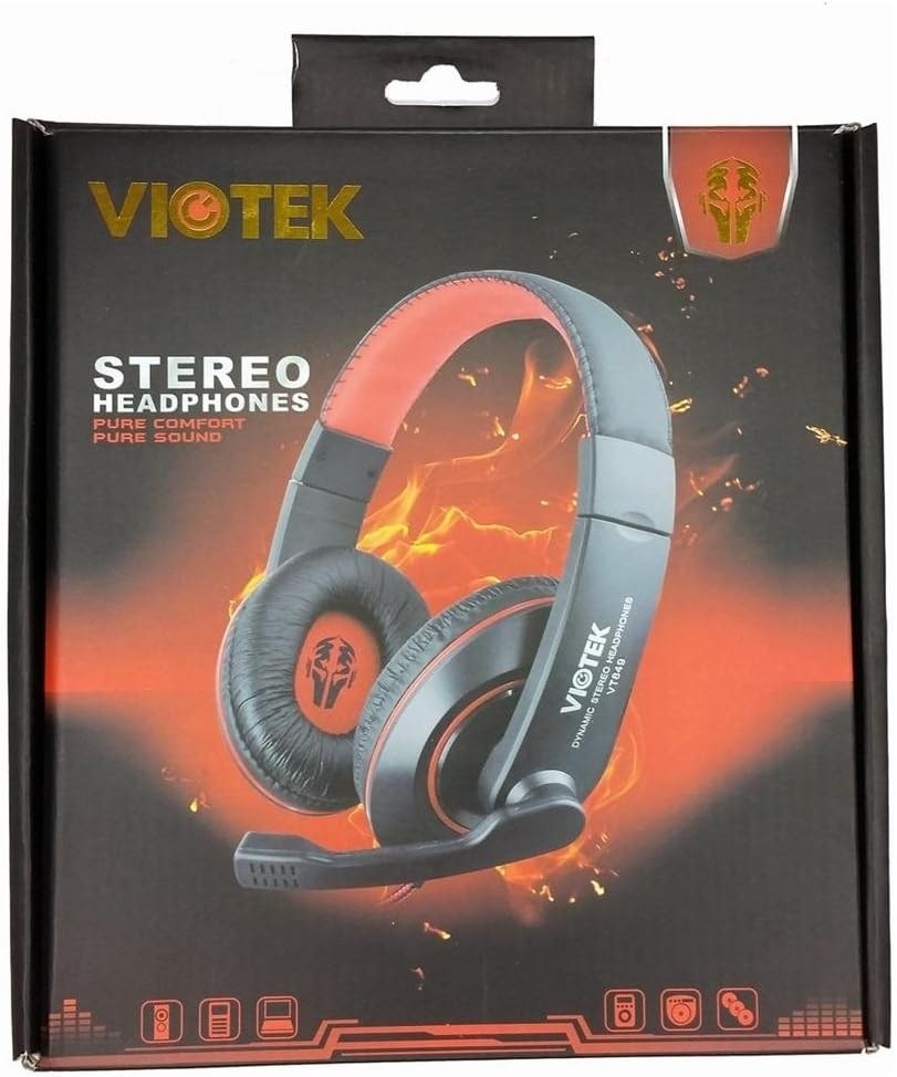 Viotek R-VT849MV Hi-Fi Headphones 40mm Drivers, Mini-Jack Interface, Microphone