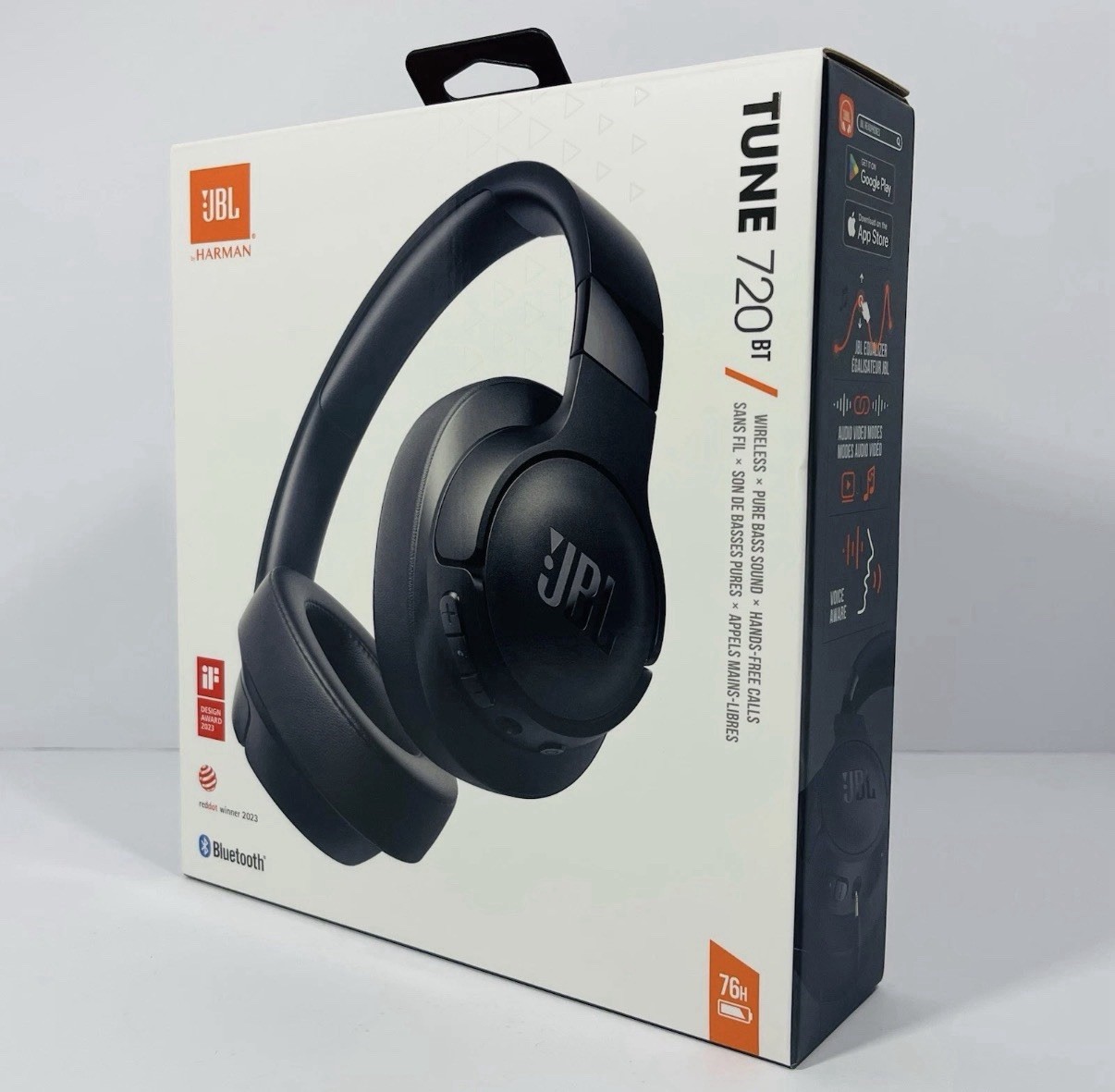 JBL Tune 720BT Over-Ear Wireless Bluetooth Pure Bass Sound Headphones (Black)