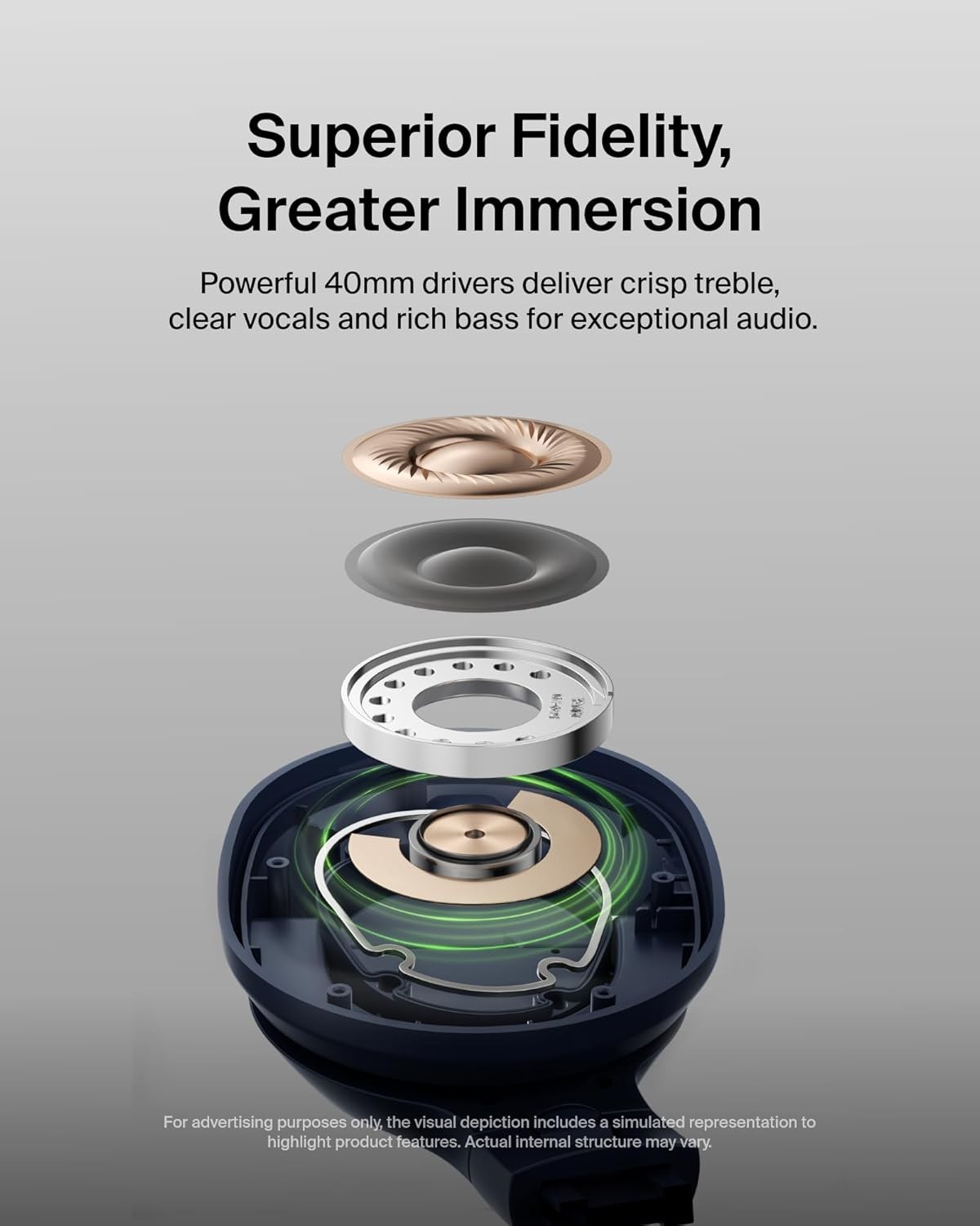 Belkin Wireless Over-Ear Headphones | iPhone Samsung Compatible | HD Sound | 60H