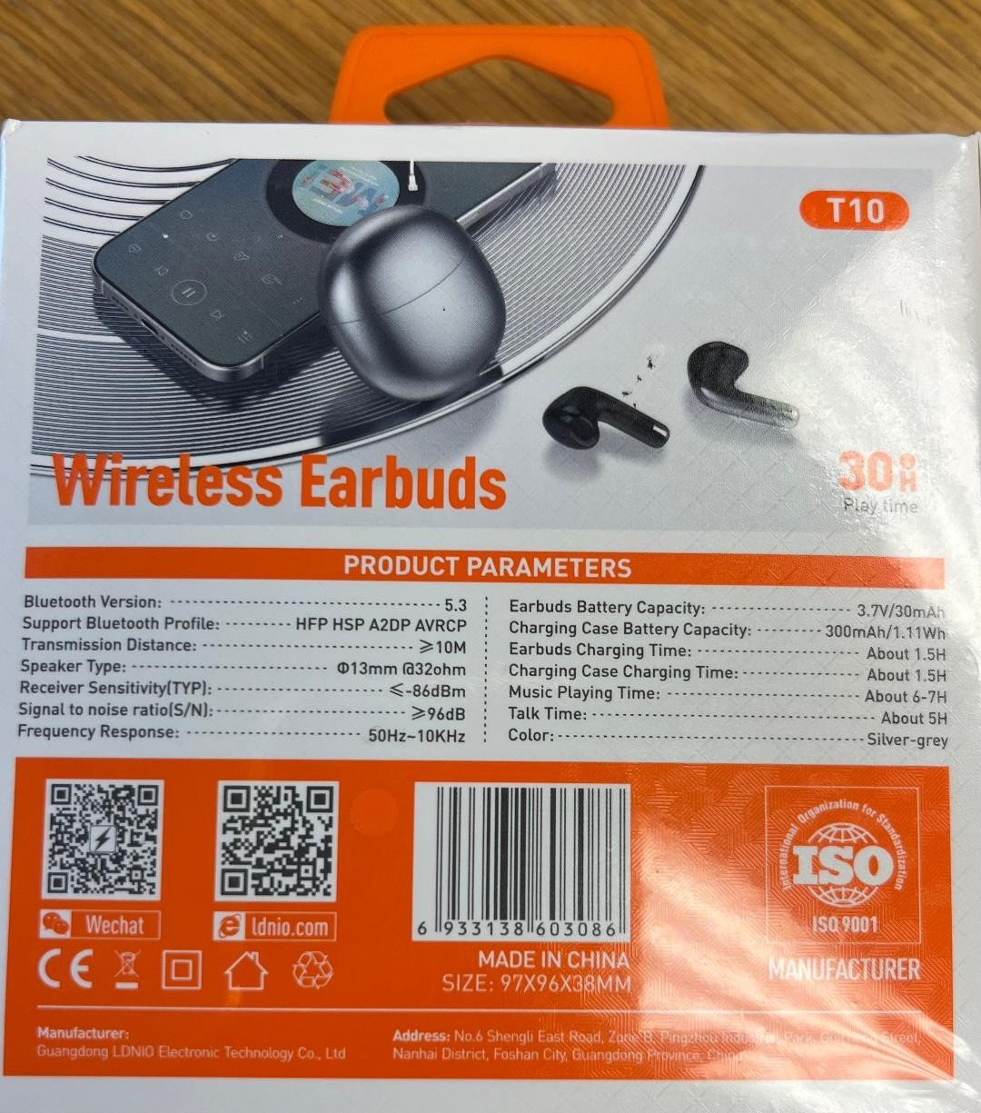 LDNIO T10 WIRELESS EARBUDS TRUE WIRELESS BASS BOOST SEMI IN EAR DESIGN IPX4 WATE