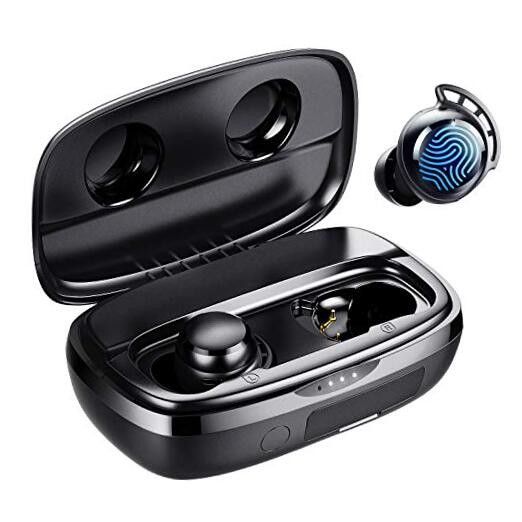 Wireless Earbuds, 100H Playtime Bluetooth 5.0 IPX8 Waterproof small Black