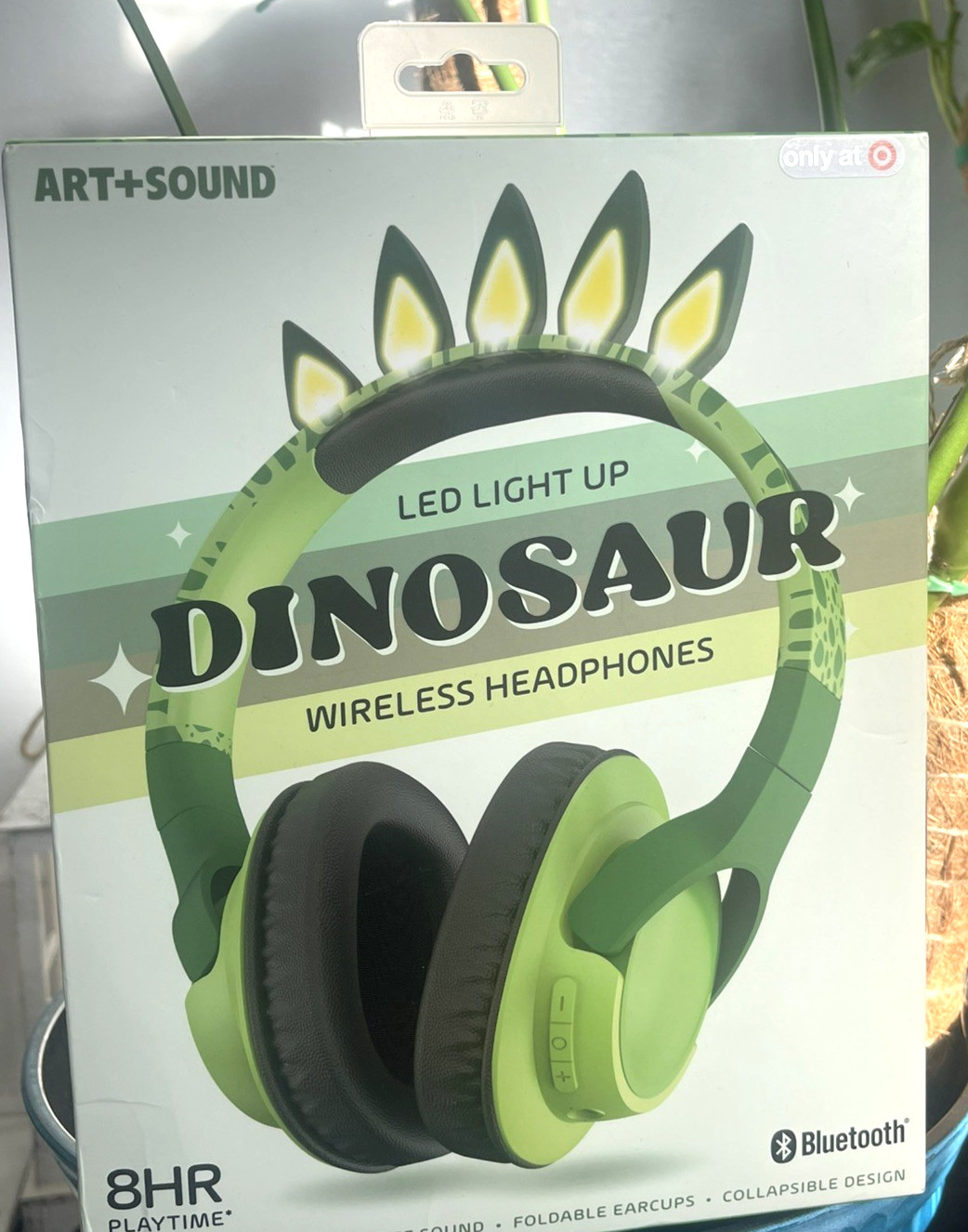 Art + Sound LED Light Up Dinosaur Wireless Headphones