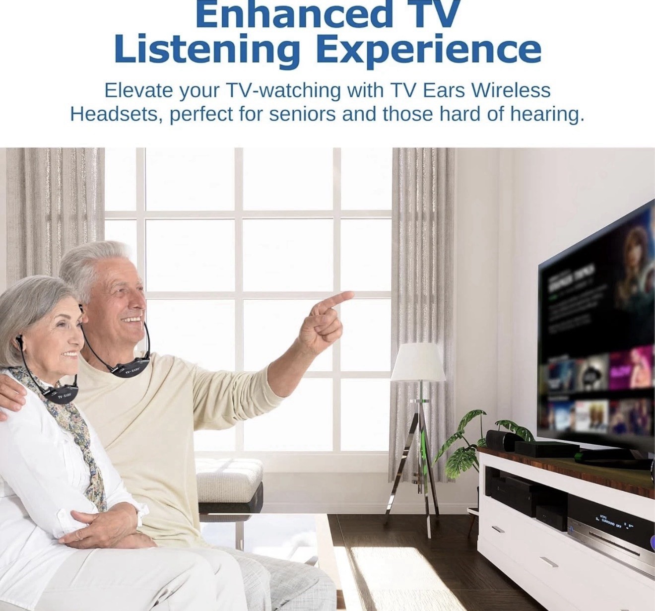 TV Ears 11841 Wireless Dual Digital Voice Clarifying Headphones Listening System