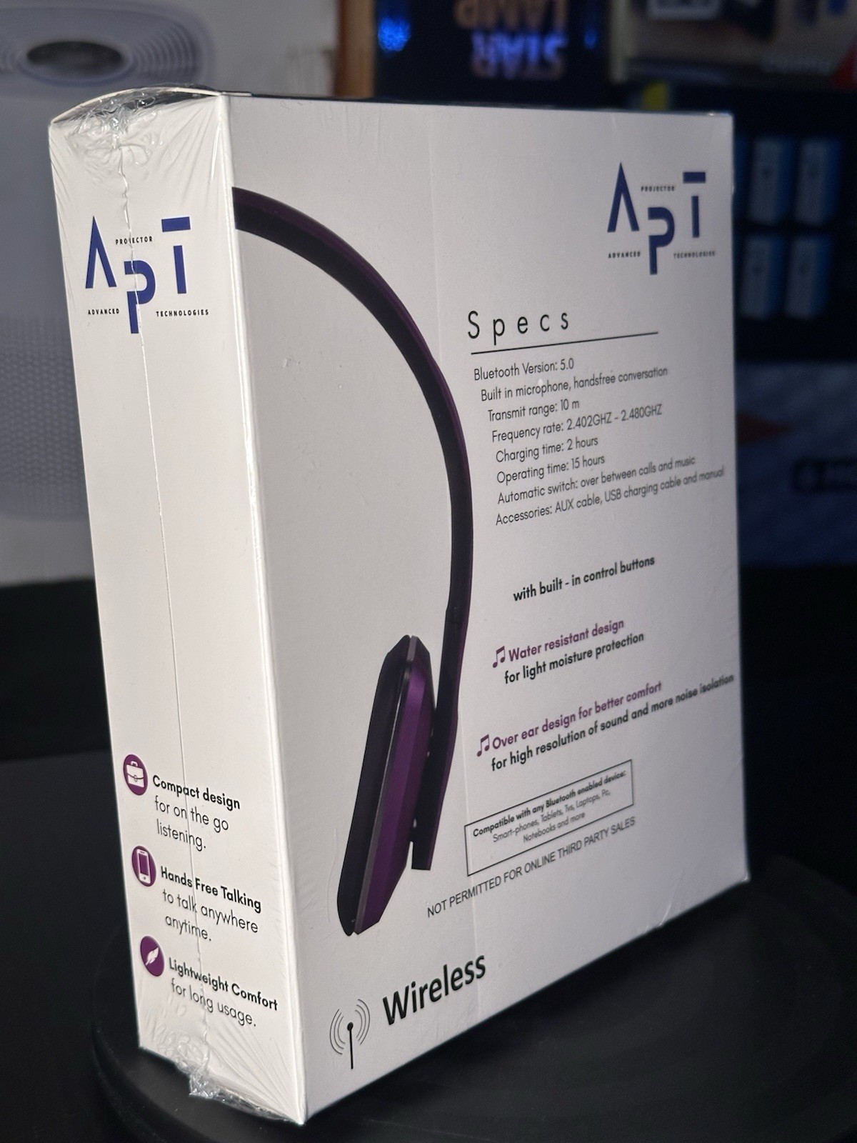 SEALED – APT Wireless Noise Canceling Headphones Bluetooth, Built-in Microphone