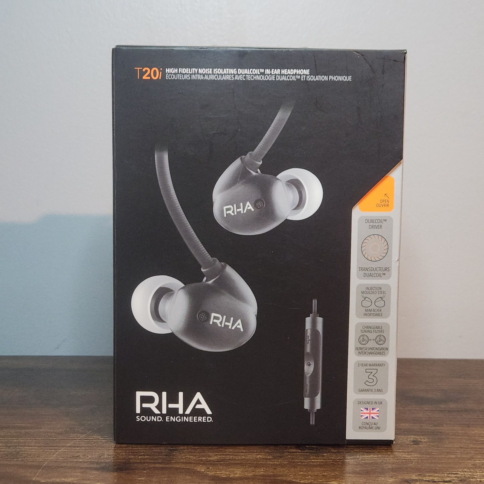 RHA T20i High‑Fidelity Noise‑Isolating Dual‑Coil In‑Ear Headphones – NIB
