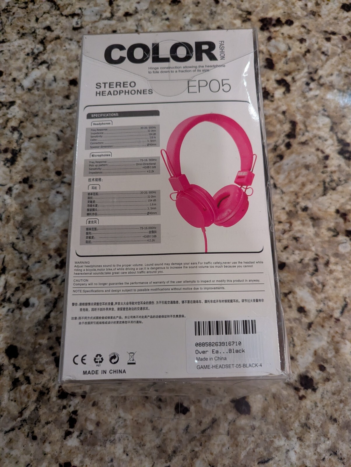 COLOR Fashion Ep05 3.5 Mm Headphones Microphone Black