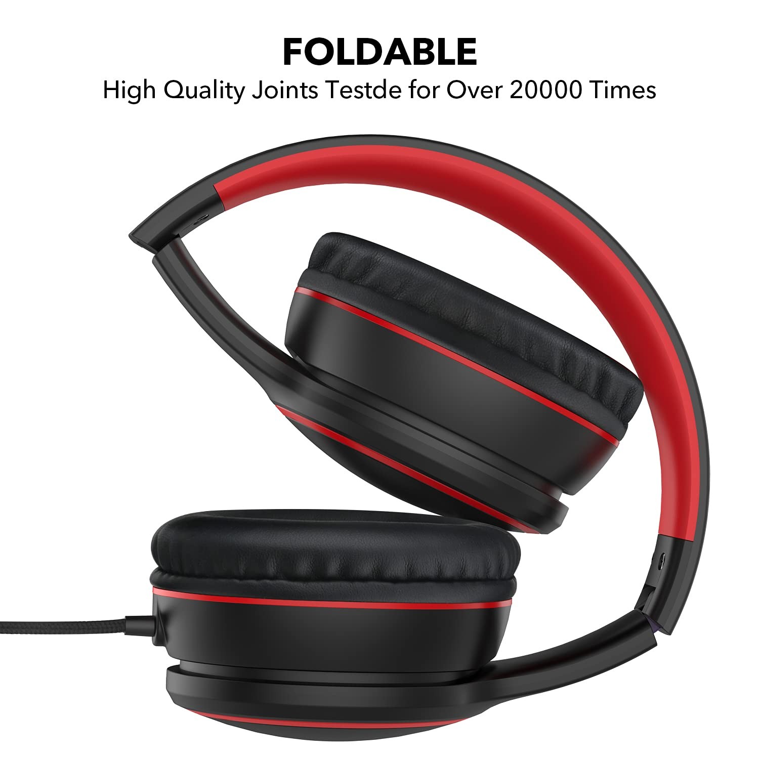 R10 Over Ear Wired Headphones Microphone Folding Stereo Bass Headset 1.5M Cord