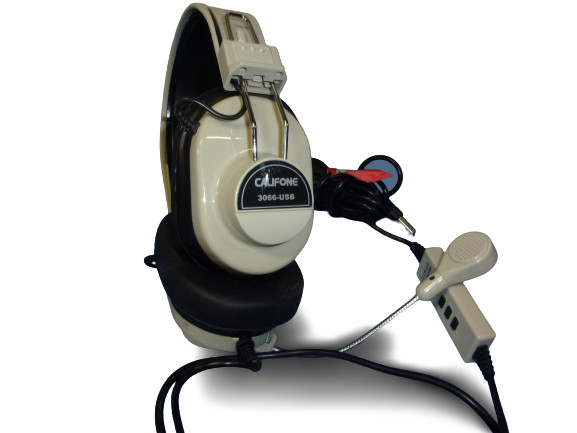 Califone 3066-USB Headphones with Microphone, USB 2.0 Controller