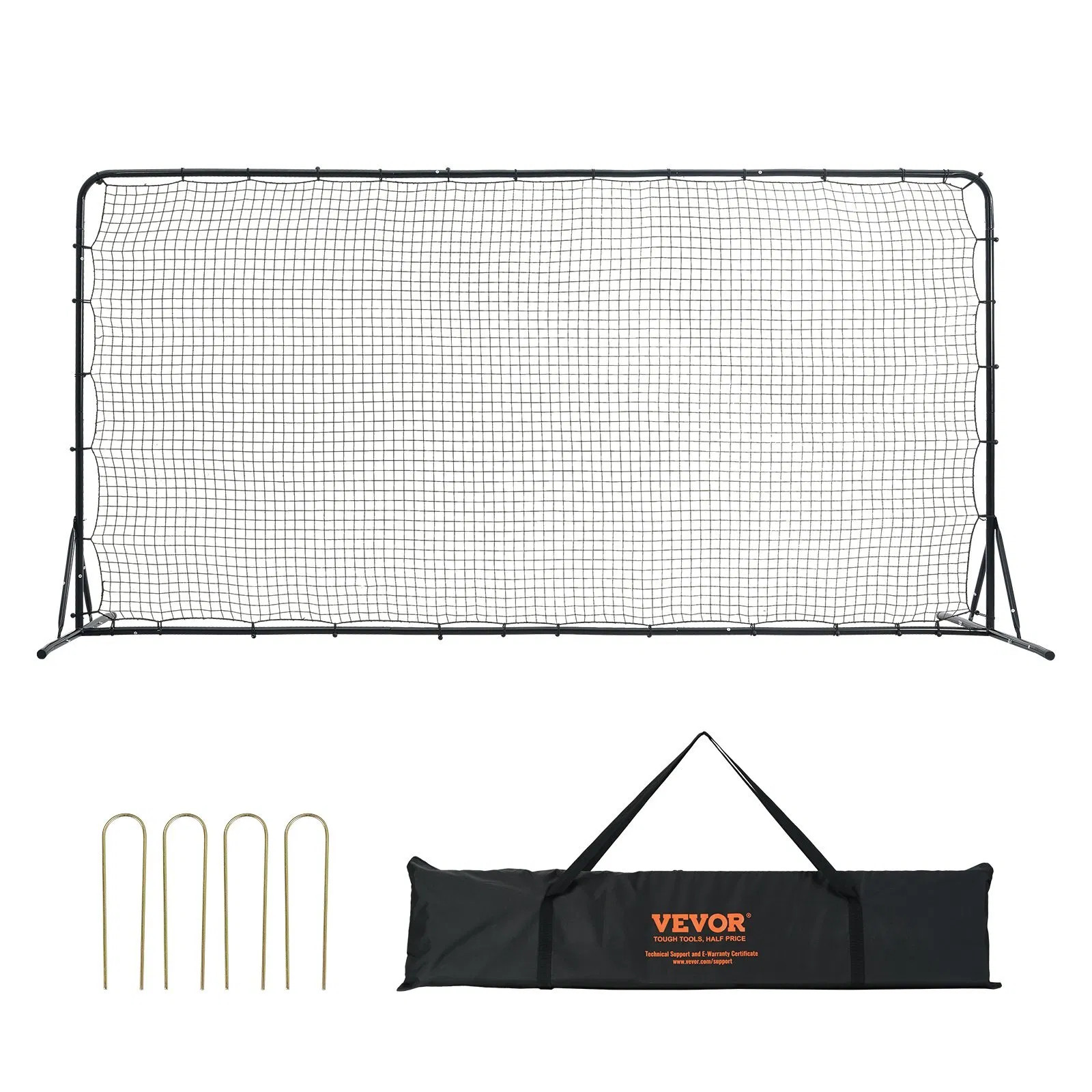 Soccer Rebounder Net, 12x6FT Iron Soccer Training Equipment, Sports Football Tra