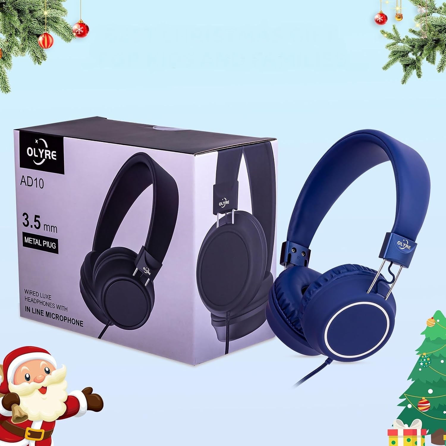 Olyre Kids Headphones, Toddler Headphones with Cord for School Plane Travel, Lig