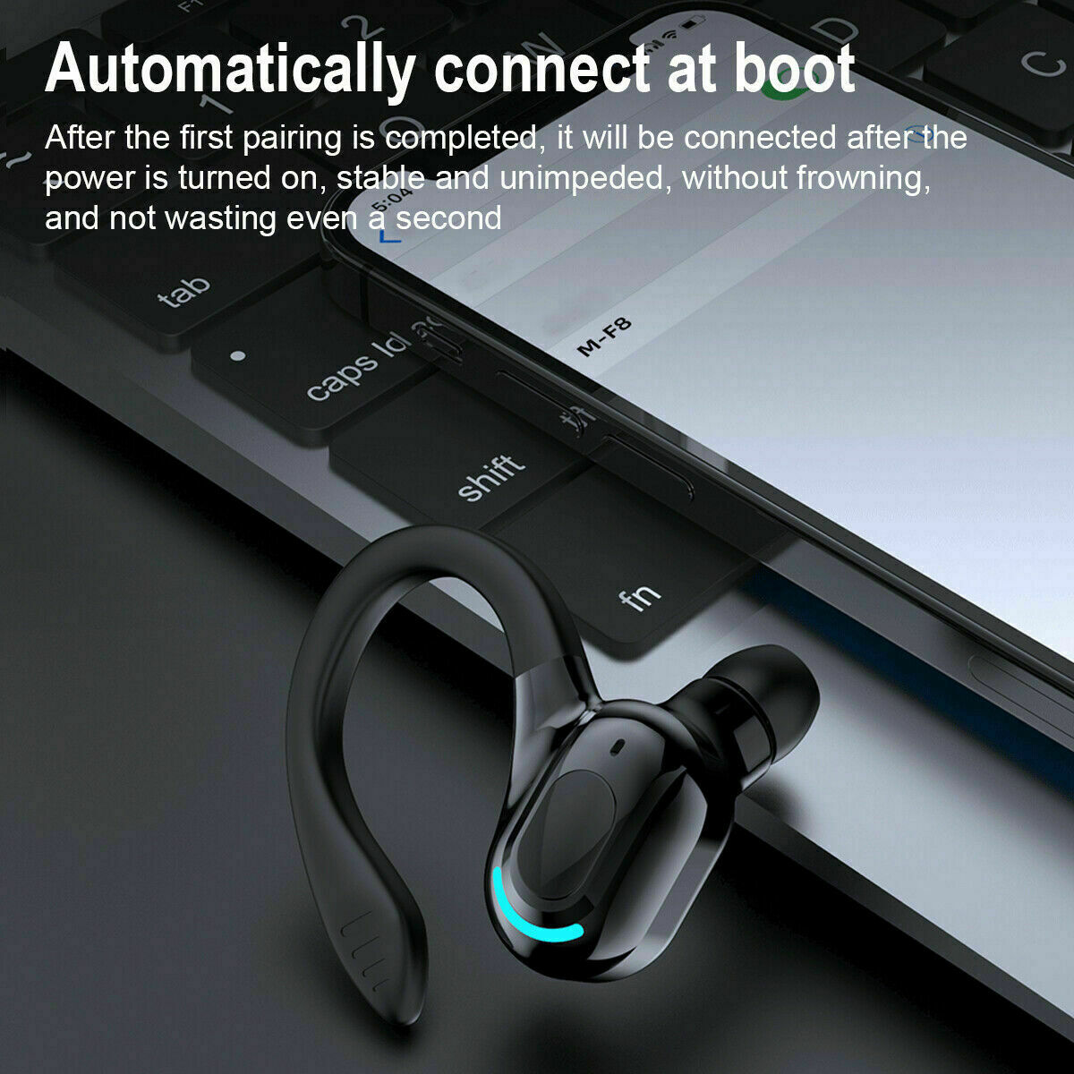 Bluetooth 5.1 Headset Wireless Earbud Earphones Stereo Headphones Ear Hook