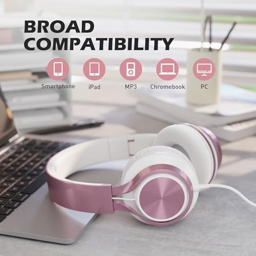 AILIHEN C8 Wired Headphones with Mic & Volume Control – Noise Isolating On-Ea…