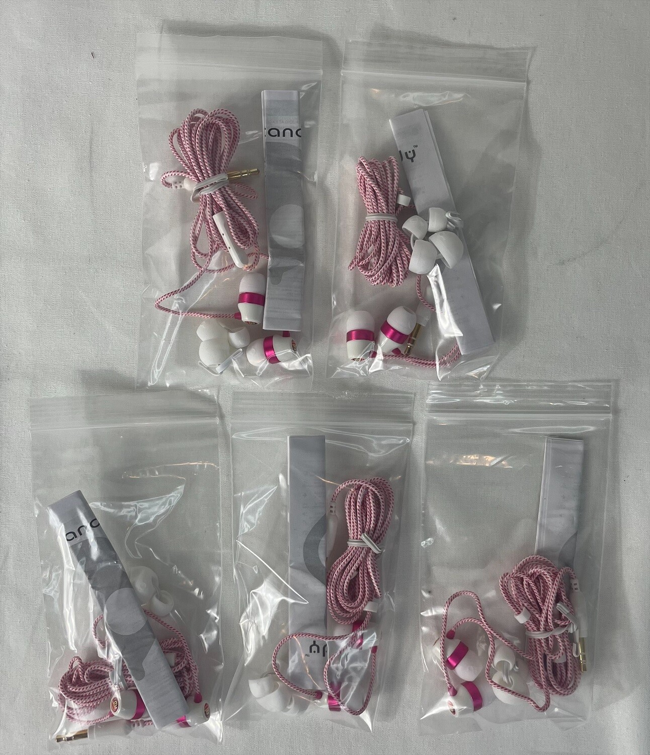 Five Sets of Skullcandy Paul Frank Riot 11mm Earbuds in White Brand New