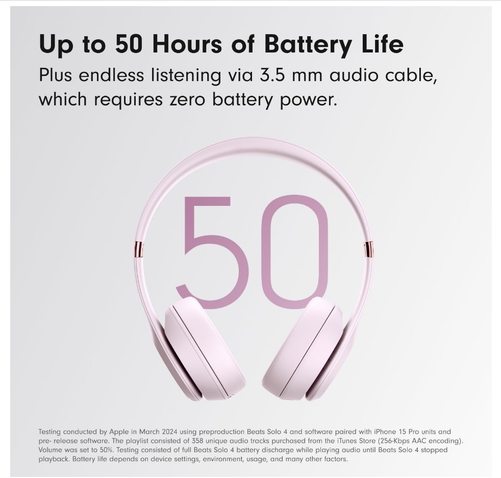 New Beats Solo 4 Wireless Bluetooth On Ear Headphones – Cloud Pink