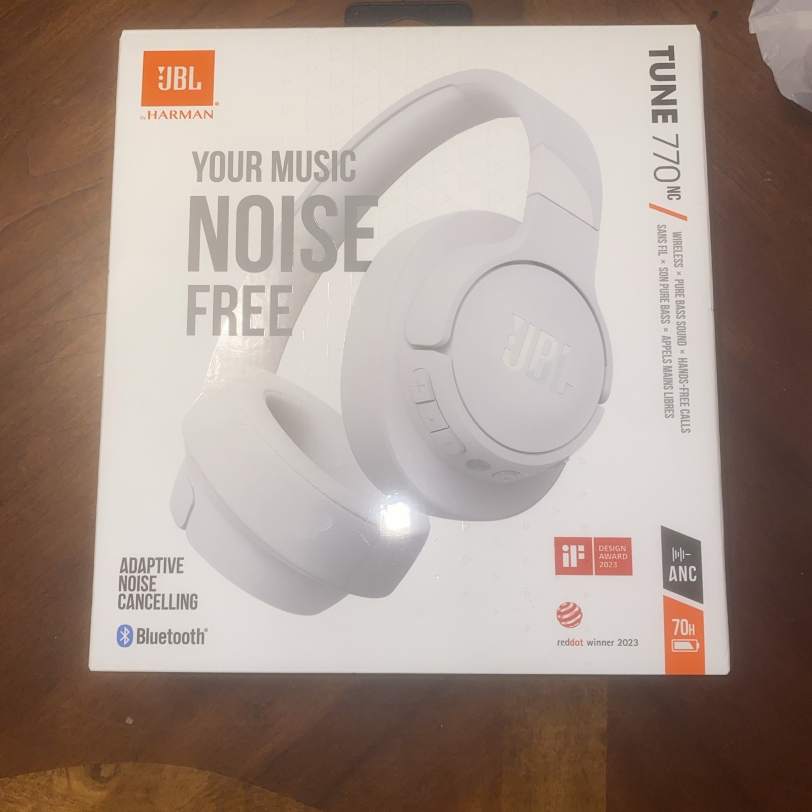 JBL T770 NC White Over Ear Wireless Headphone