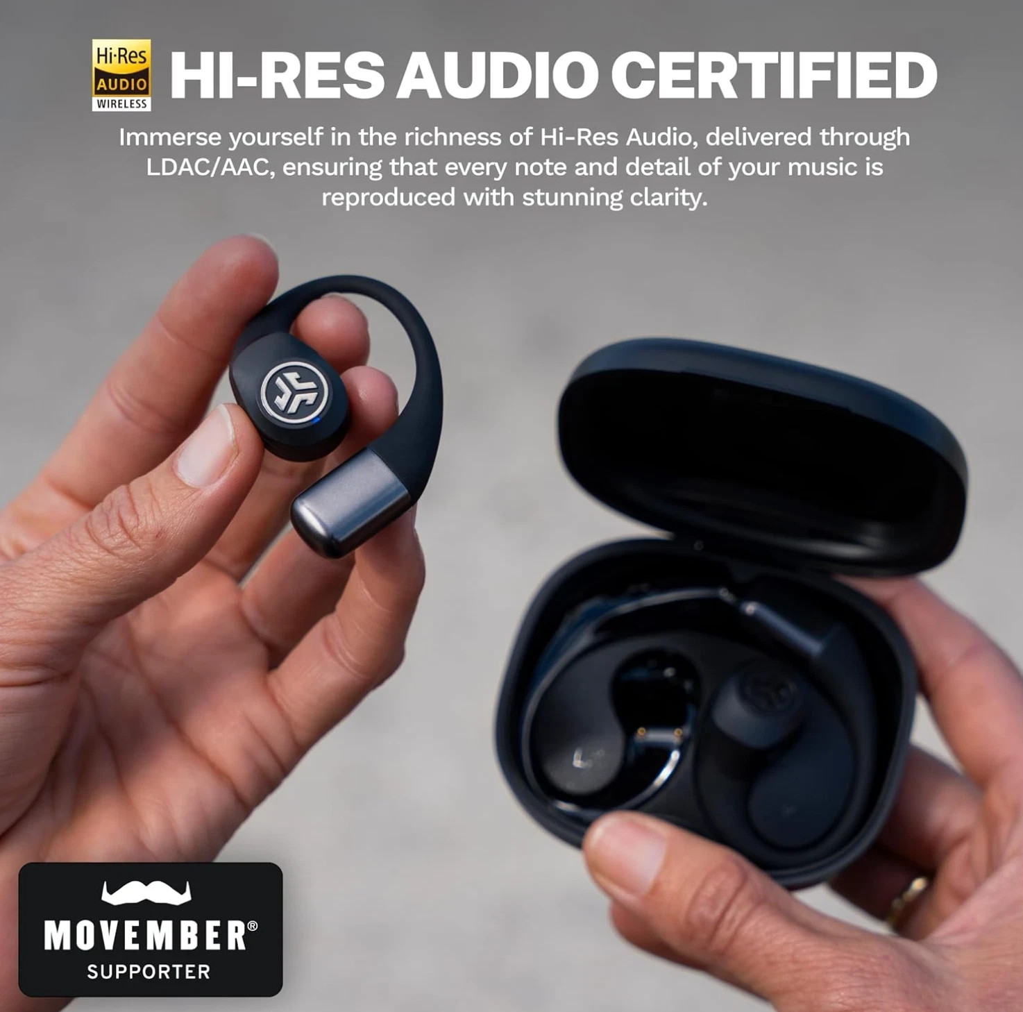 JLab Epic Open Sport Earbuds Black Bluetooth Open-Ear Used Tested