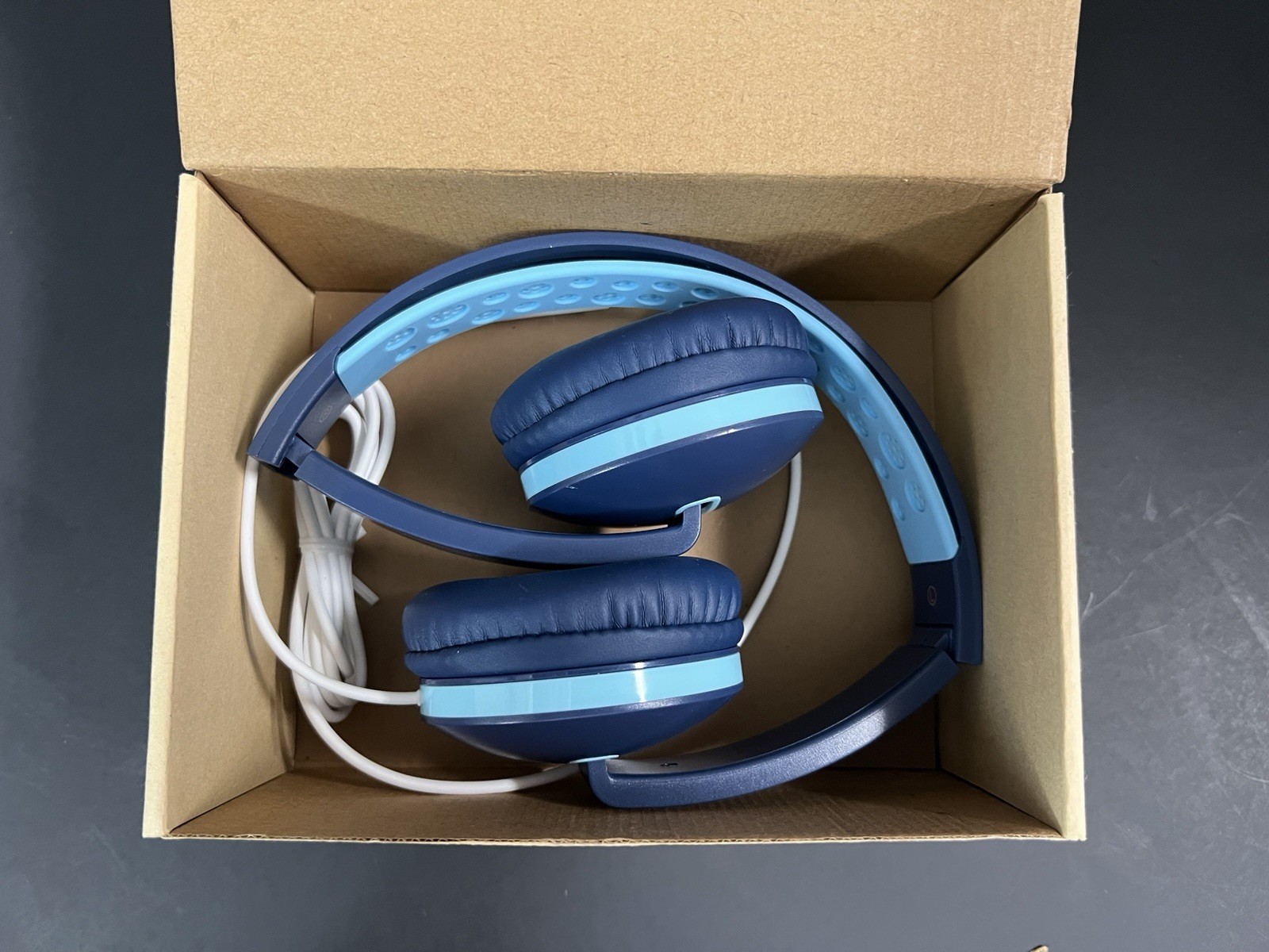 Jelly Comb BH-M9 Foldable Wired 3.5mm On-Ear Headphones Mic Vol Blue 40mm