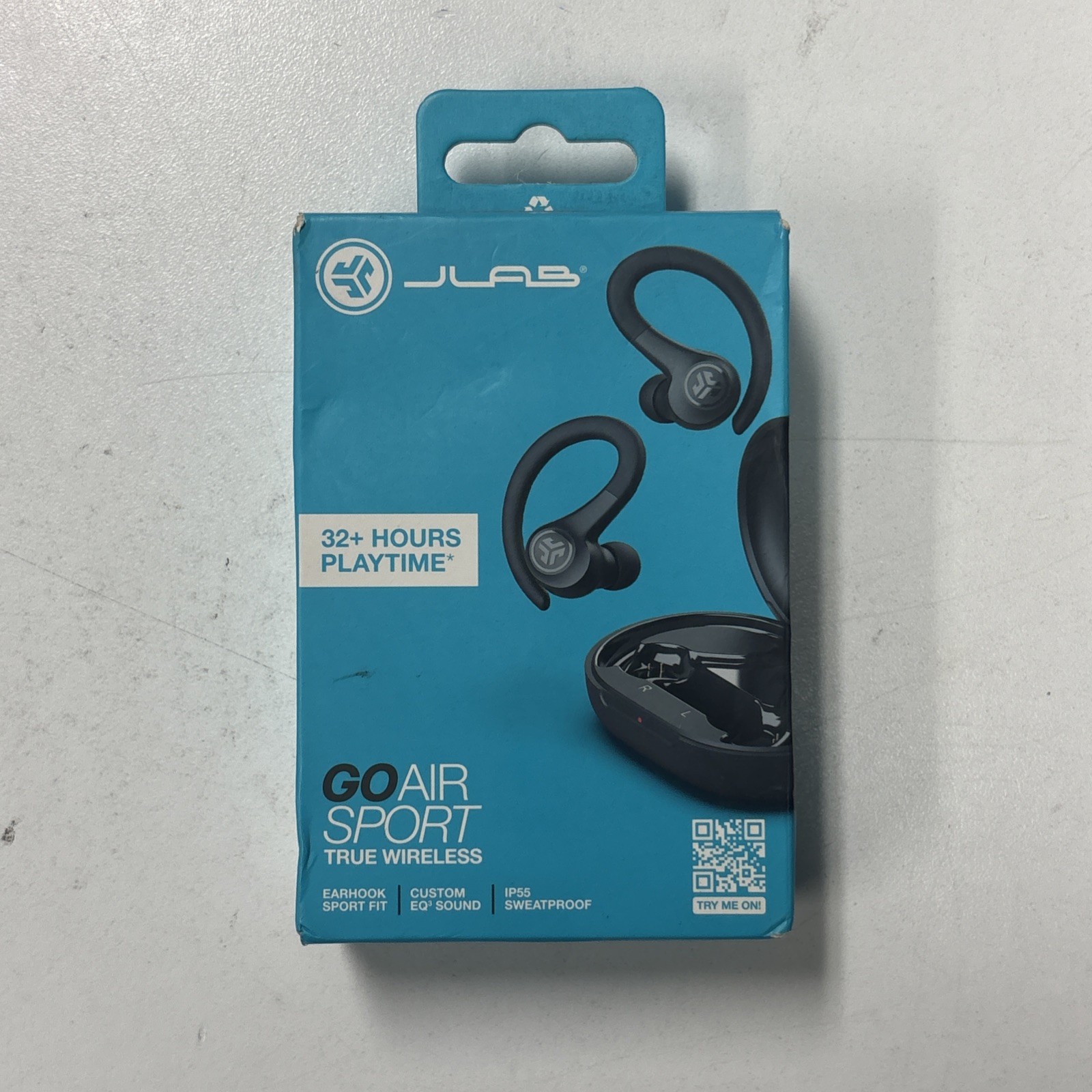 JLab Go Air Sport True Wireless Bluetooth Earbuds with Charging Case – Black