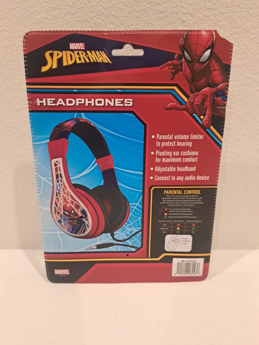 Marvel Spider-Man Kids Headphones, Adjustable Headband, Parental Volume Limiter