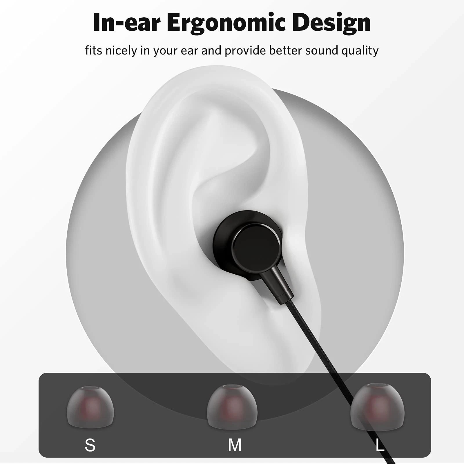 HIFI Bass Stereo Wired Earbuds Headset In-Ear Earphone Headphone MIC USB-C