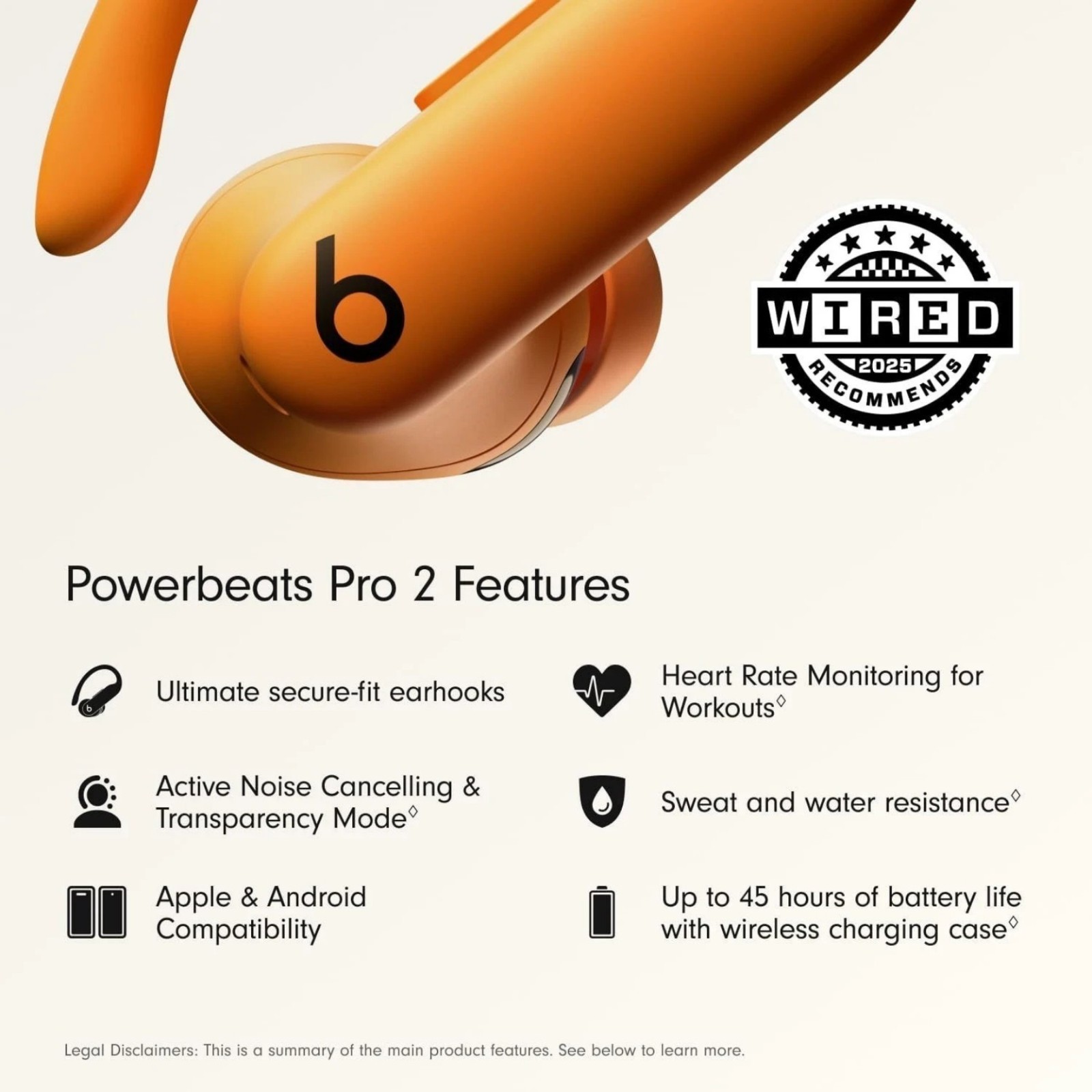Beats Powerbeats Pro 2 Wireless Noise Canceling Earbuds – Orange