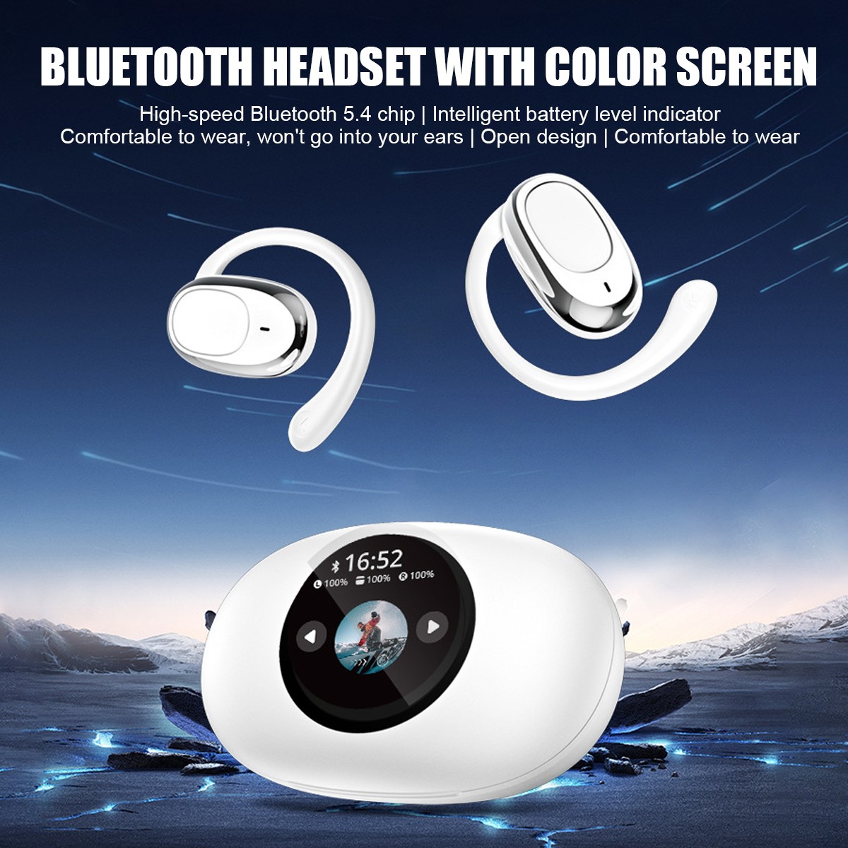OWS LCD Bluetooth V5.4 Earbuds Wireless Headphones Earphone Touch For All Phone