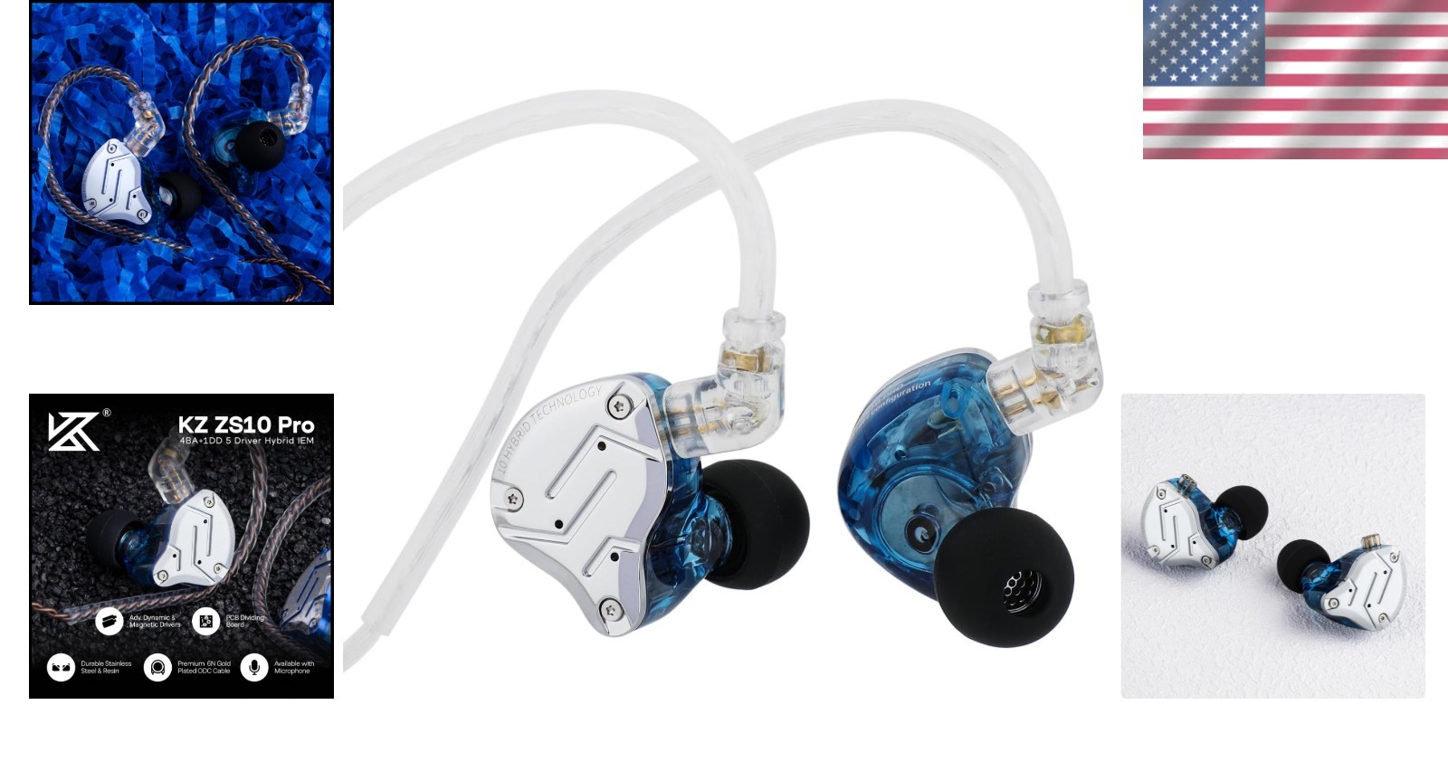 KZ ZS10 Pro, 4BA+1DD 5 Driver in Ear Monitor, HiFi