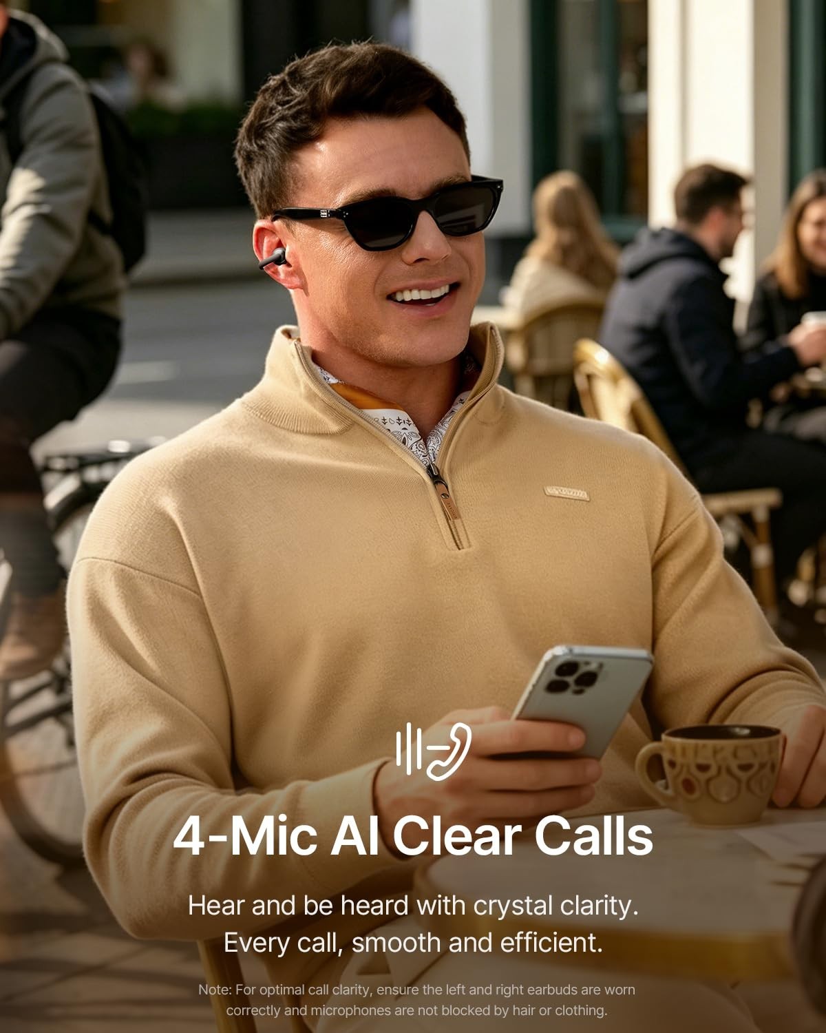 Open Ear Clip-On Earbuds, LDAC Hi-Res Audio, Bluetooth 6.0, 55H Playtime, IP67 W