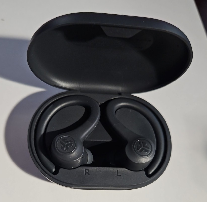 JLab Go Air Sport True Wireless Bluetooth Earbuds with Charging Case – Black