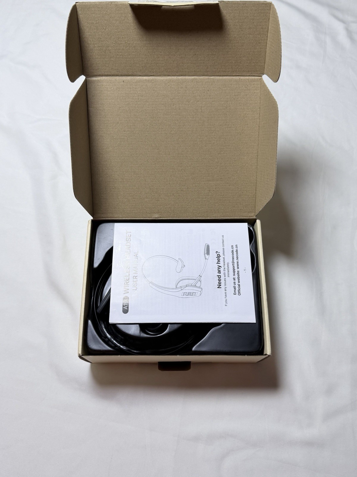 A19 Wireless Headset, Noise Cancelling – Bluetooth, HD Sound/Voice Black