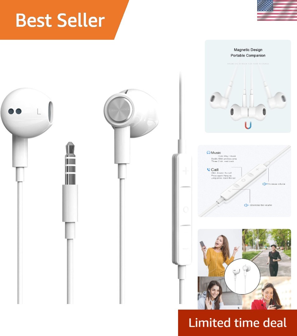 Durable Hi-Res Earbuds with Integrated Microphone for Seamless Audio Experience