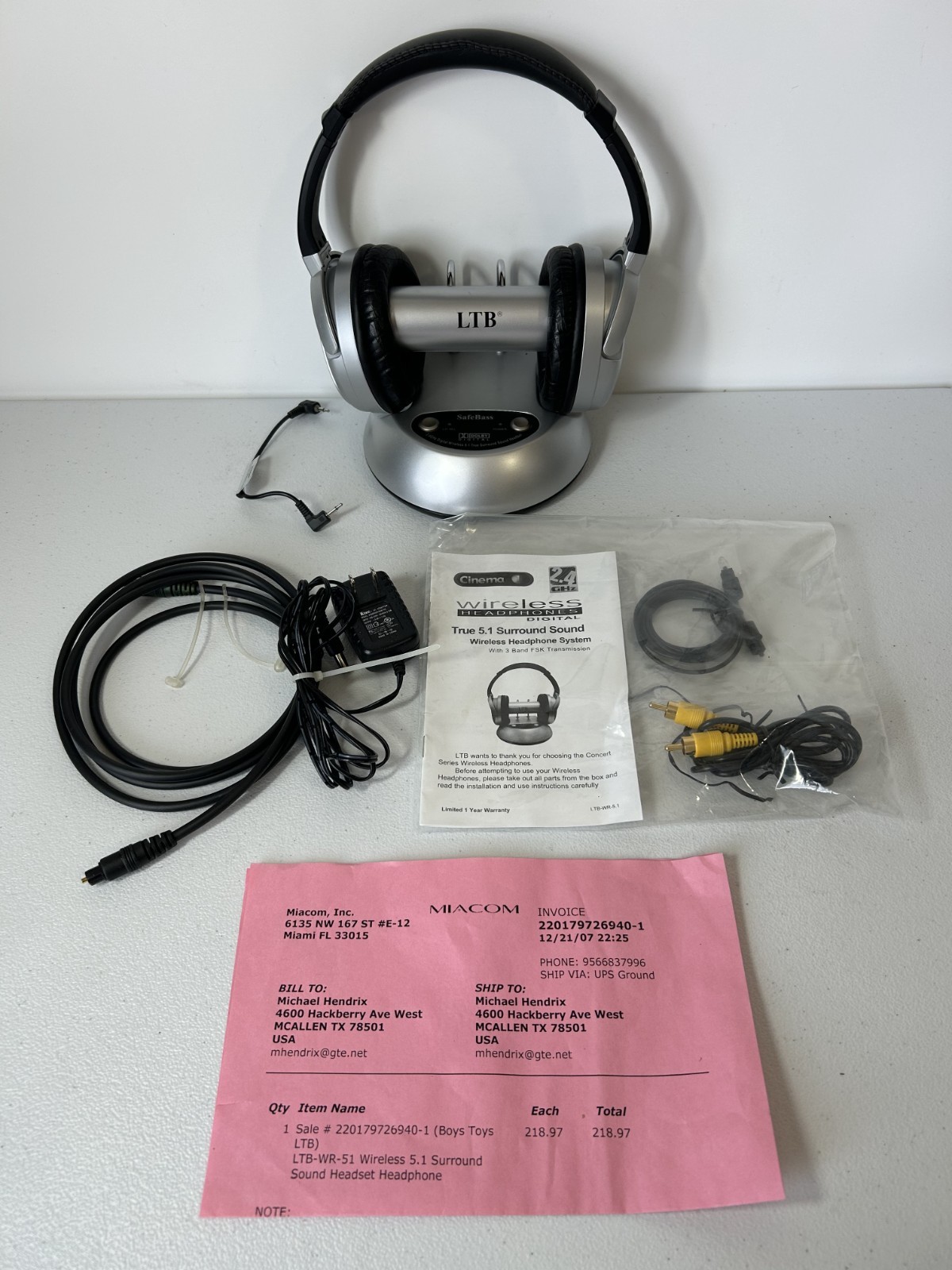 VTG LTB Cinema 1 True Digital 2.4GHz Wireless 5.1 Surround Sound 6 Ch Headphones
