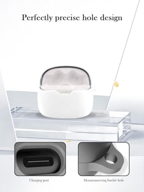 Case for JBL Tune 245NC TWS-True Wireless Earbuds,Soft Protective, White
