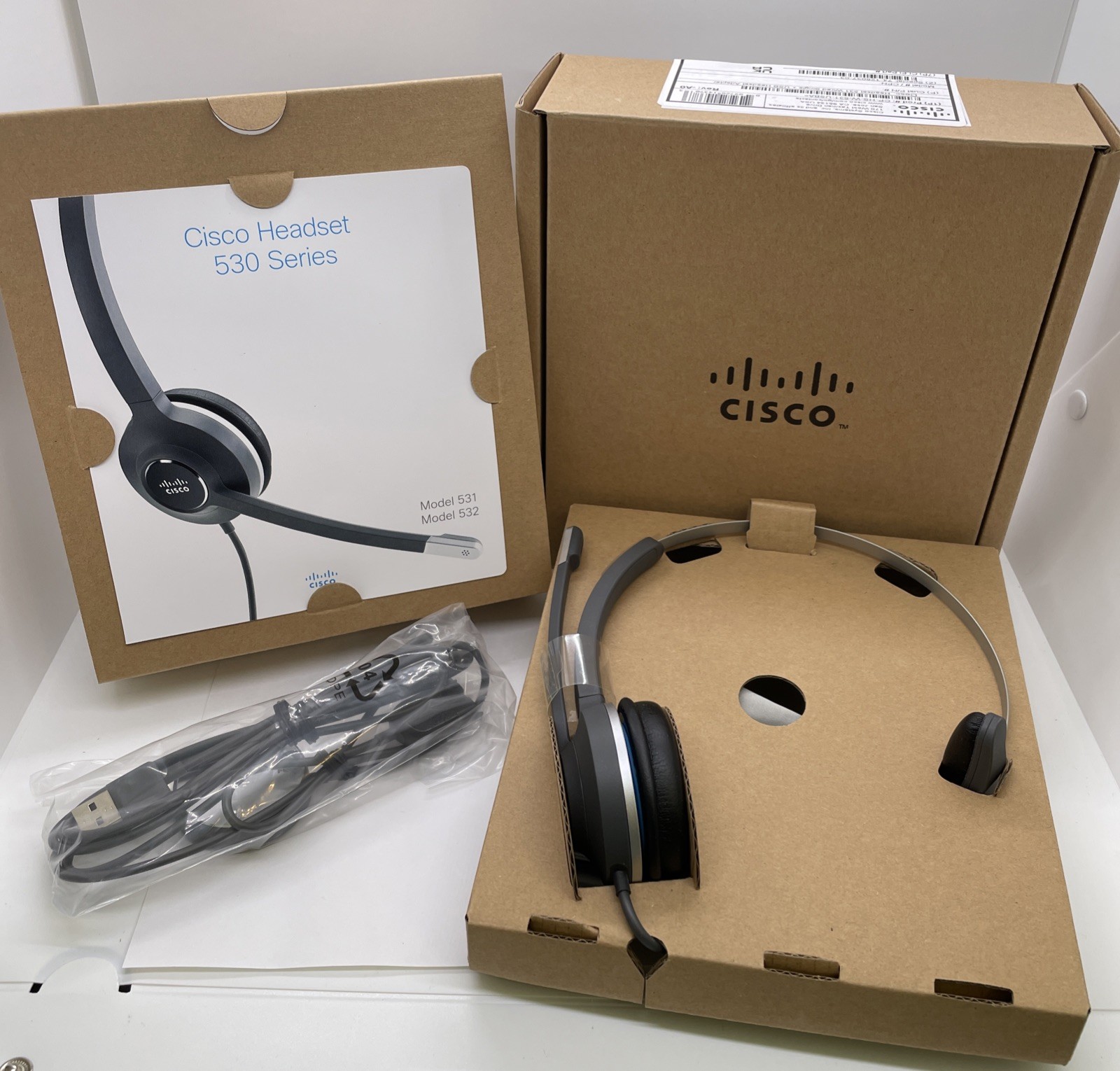 NEW Cisco 531 Wired Single-Ear Headset w/ USB-A Adapter – CP-HS-W-531-USBA