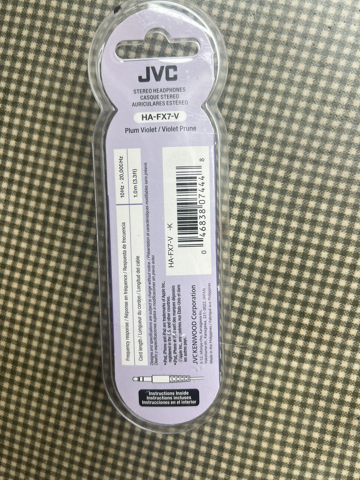 JVC Gumy Plus In-Ear Stereo Headphones Violet Purple HA-FX7-V