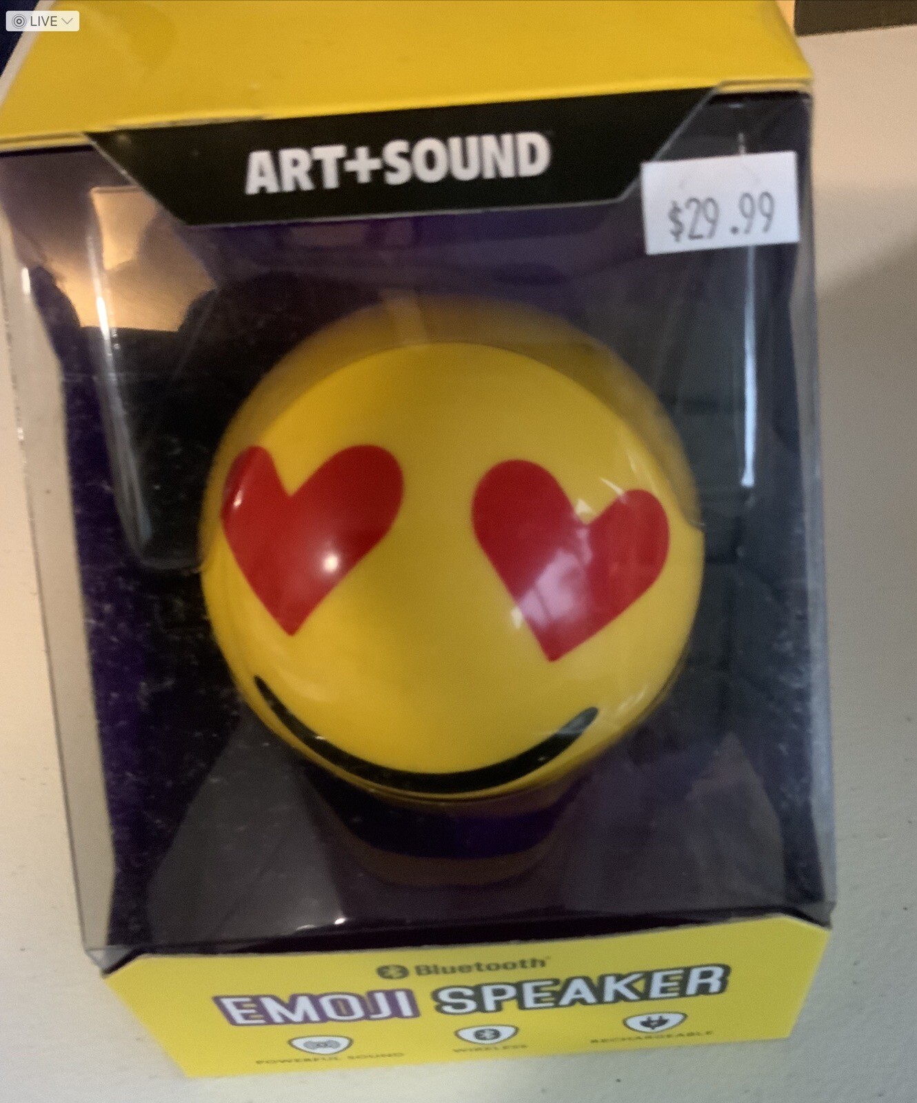 NEW Art+Sound Emoji Speaker HEART EYES Wireless Rechargeable Bluetooth