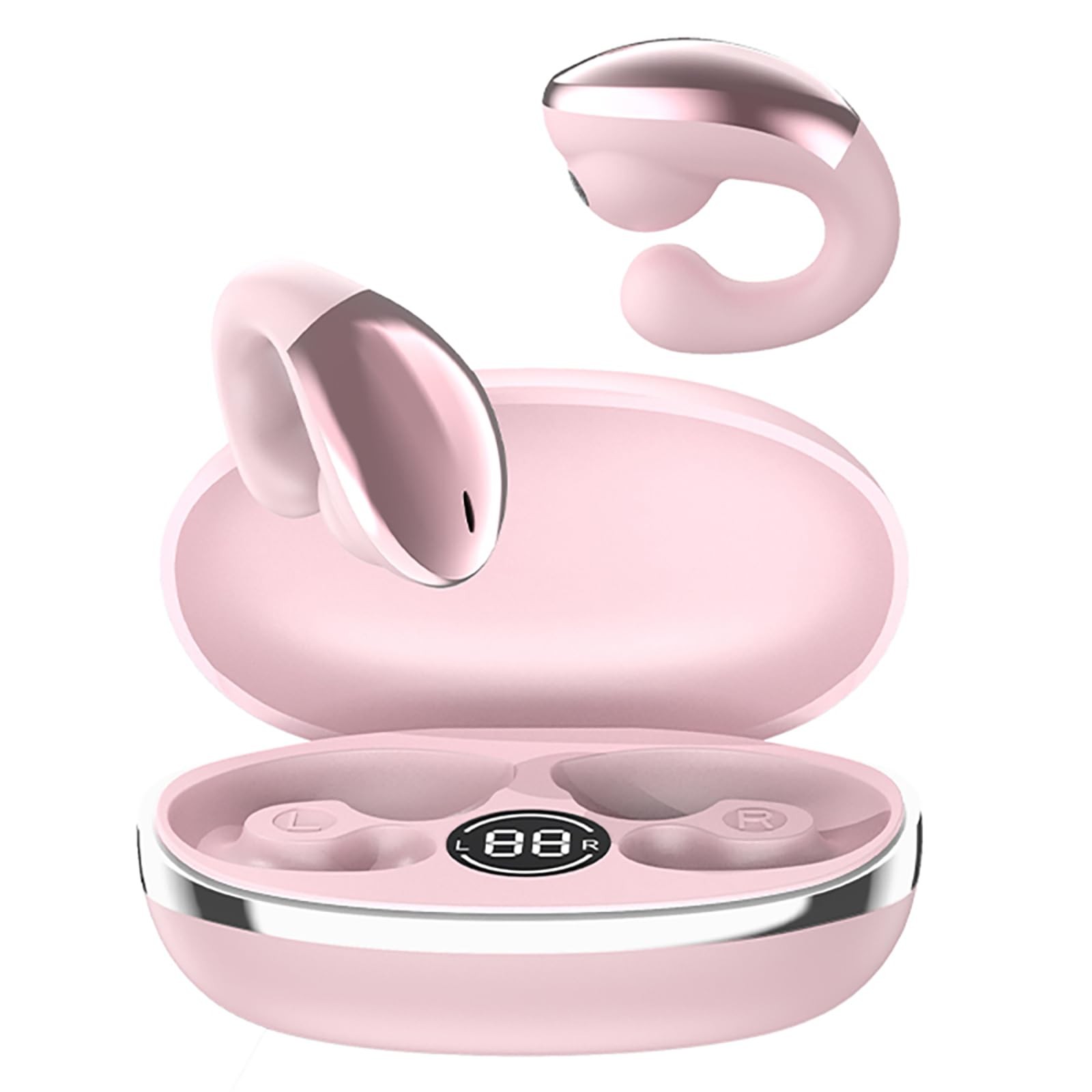 Open Ear Headphones, Clip-On Wireless Earbuds, Bluetooth 6.0 Wireless Earbuds…