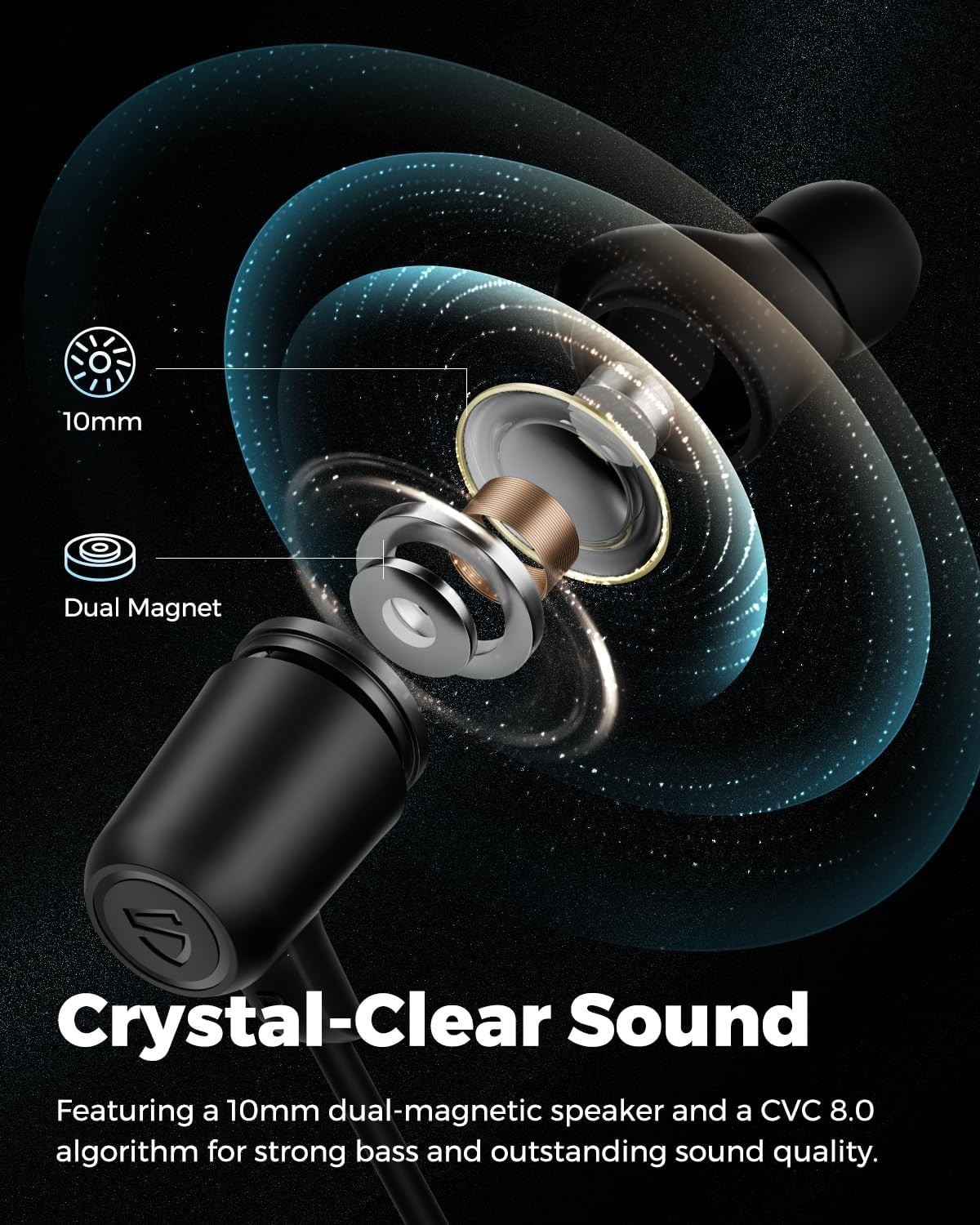 New SoundPeats Q35+ Neckband Headphones, Bluetooth 5.2, Sport Wireless Earbuds