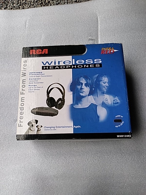 RCA Wireless Headphones- WHR120RS- Infrared, 25 Ft, Lightweight, Adjustable