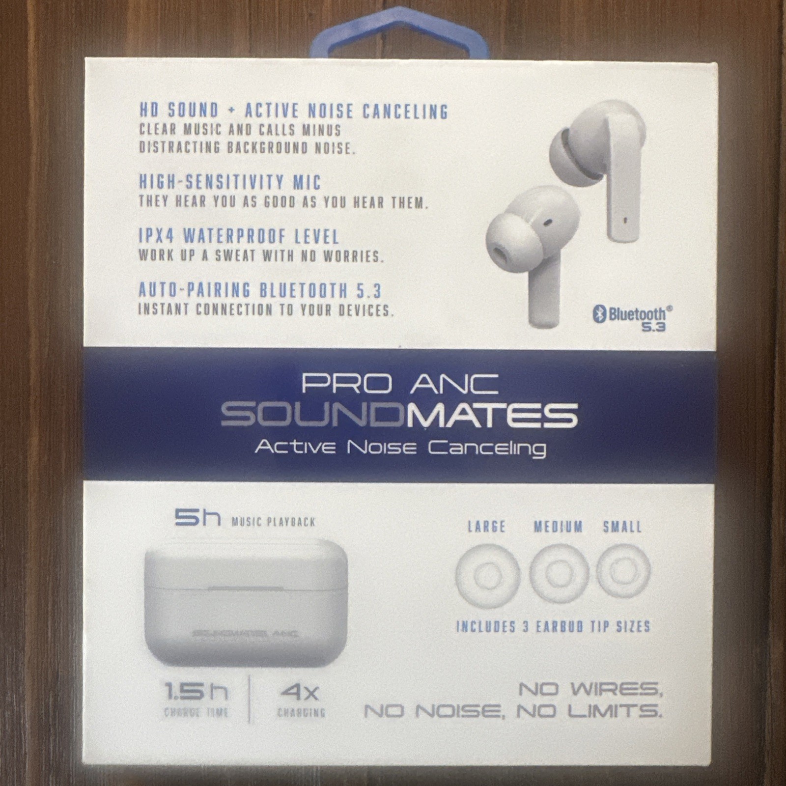 Tzumi SoundMates Pro ANC Bluetooth 5.0 Wireless Earbuds – White