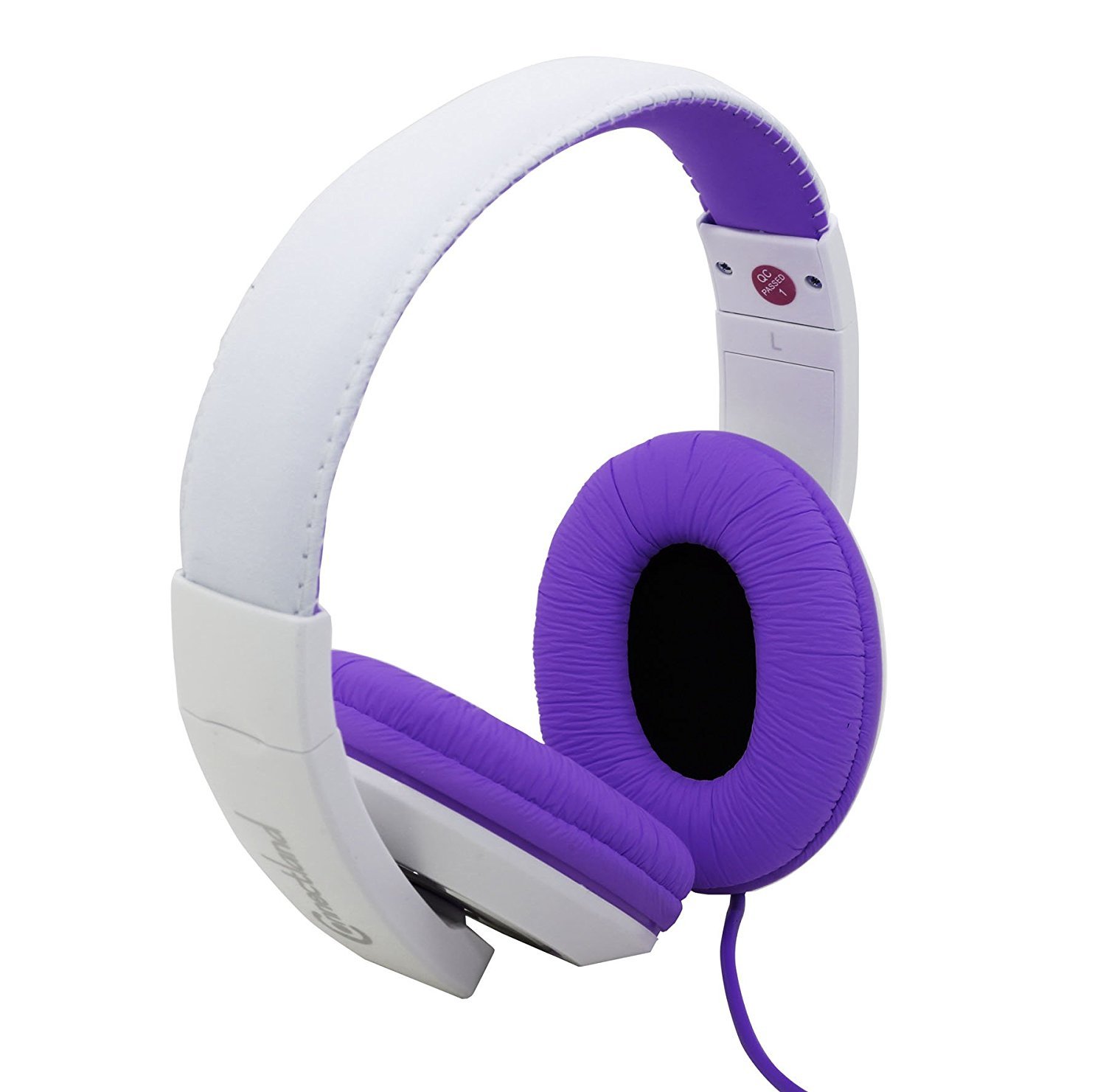 White/Purple Stereo Headphone w/ 40mm Speaker at 20Hz – 20kHz, Over Head, On Ear