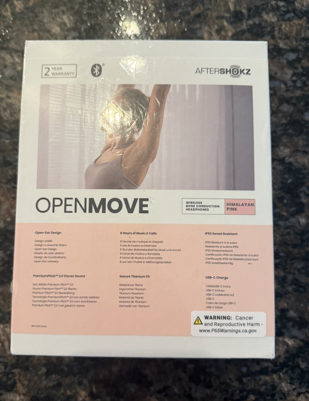 SHOKZ OpenMove Wireless Bone Conduction Headphones Pink S661 NEW
