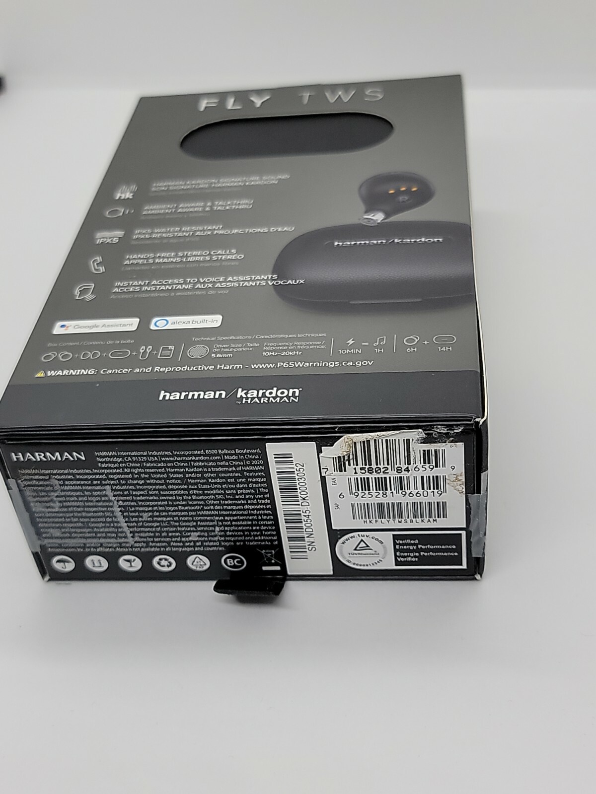GENUINE Harman Kardon Fly TWS True Wireless In-Ear Headphones Black – OPEN BOX