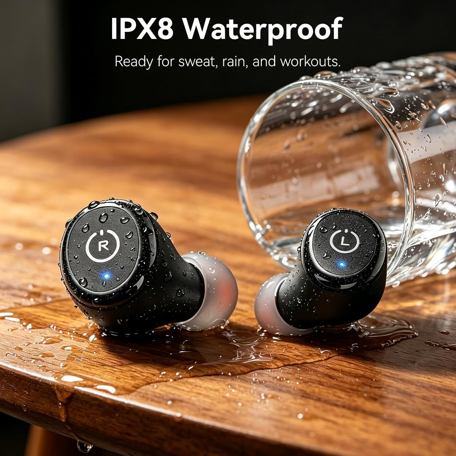 T10 Wireless Earbuds Bluetooth 5.3 Headphones, App Customize EQ, Ergonomic Desig