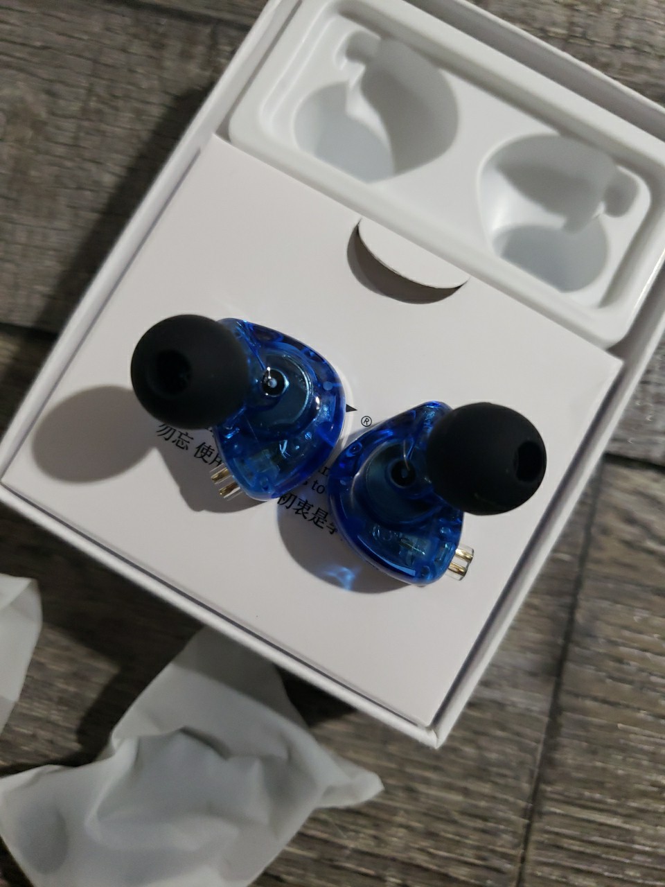 KZ ZS10 Pro 4BA+1DD in-Ear HiFi Earphones Earbuds W/Mic, 3.5mm Jack, Blue/Silver