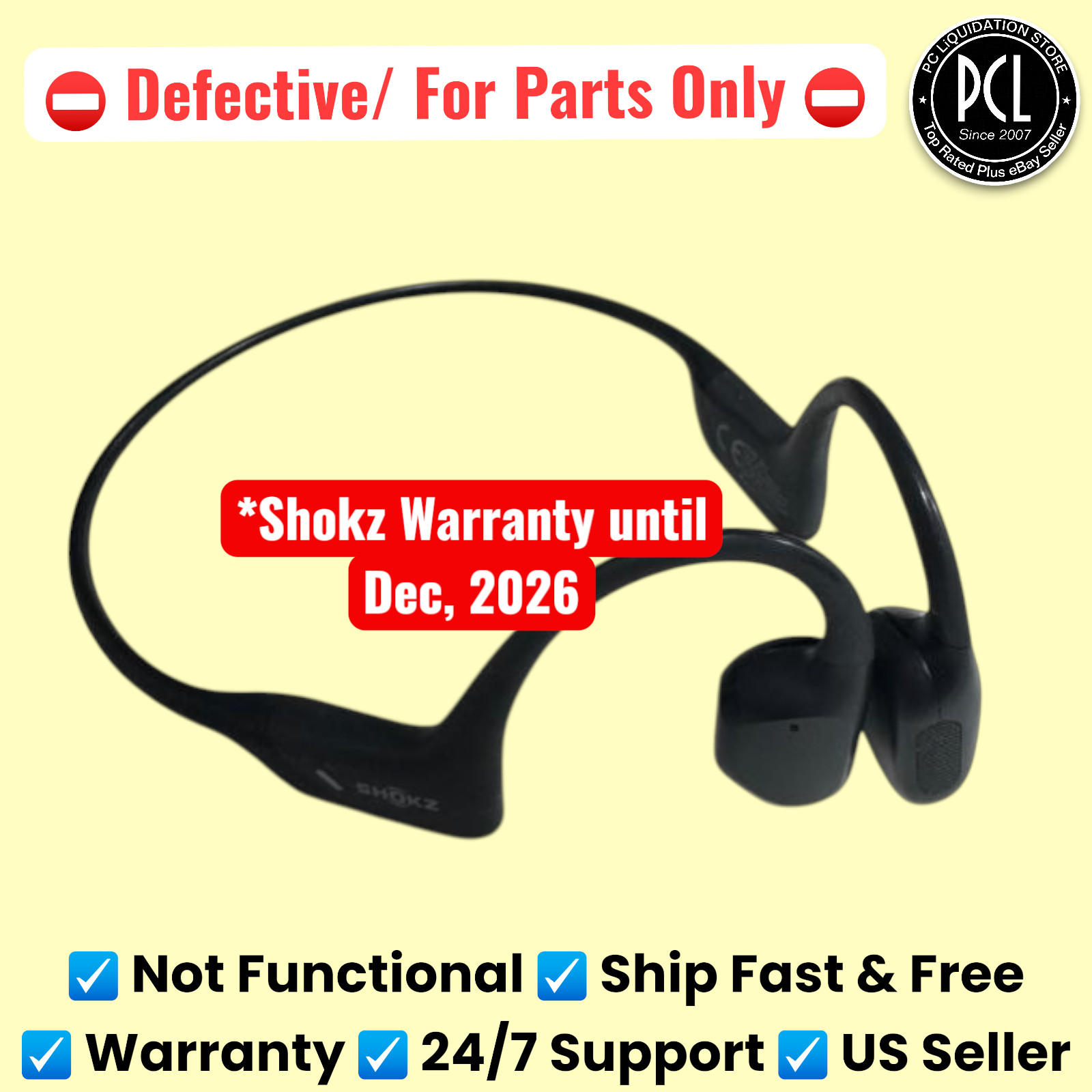 ➽Warranty still active 🚫For Parts Only ⚠️Shokz OpenRun Pro Headphones S810⚠️