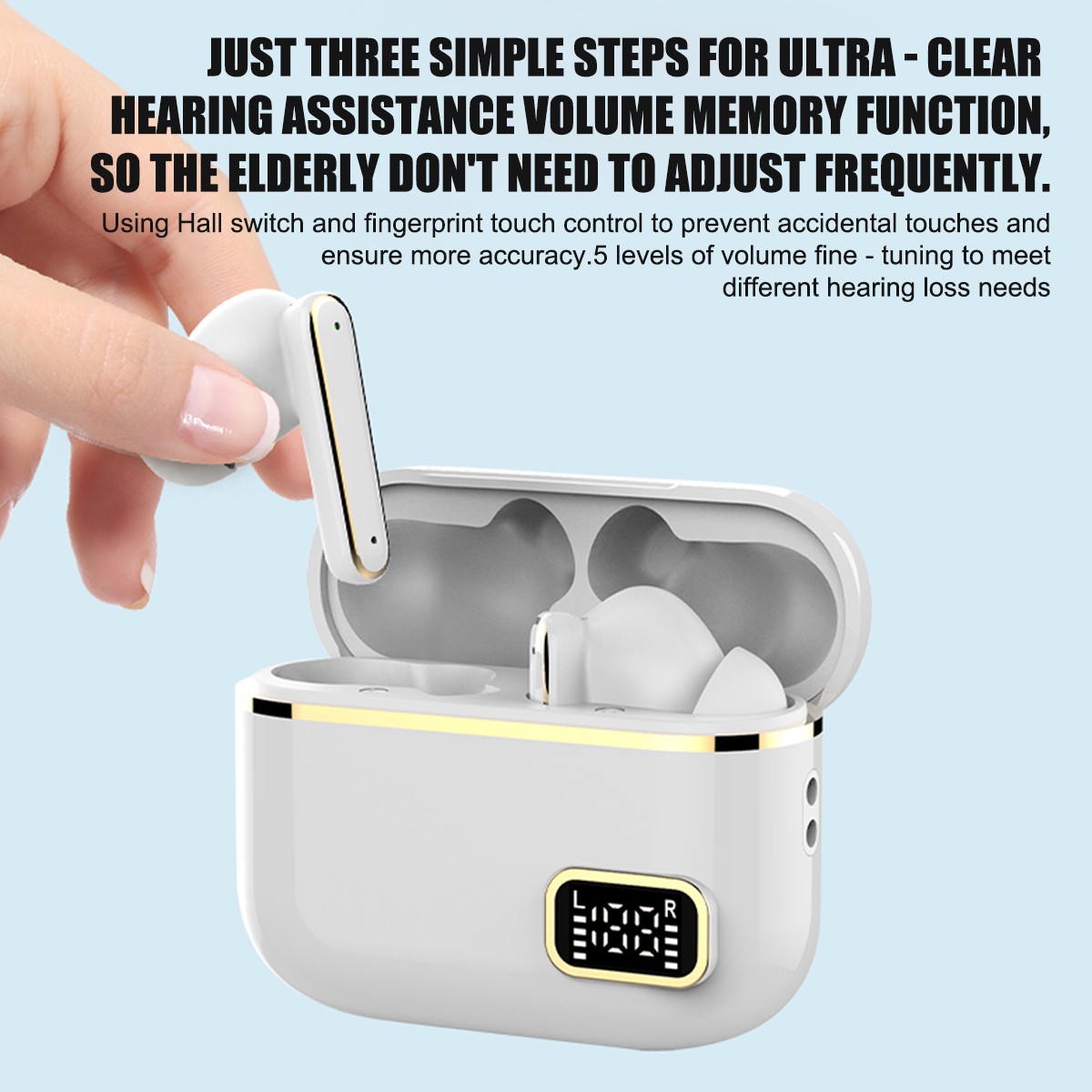 Rechargeable Digital In-Ear Hearing Aids Mini Sound Voice Amplifier ITE Seniors